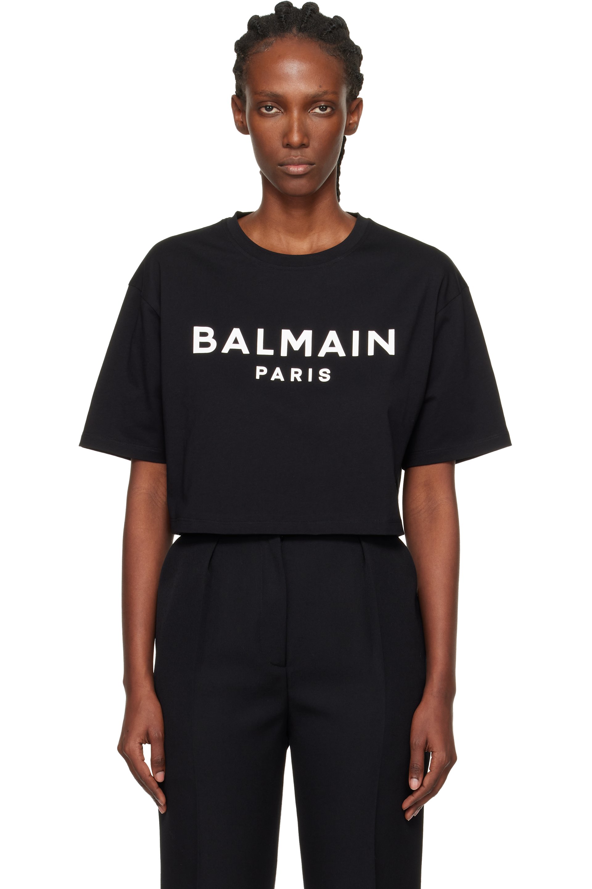 Balmain - T-shirt noir à logo imprimé