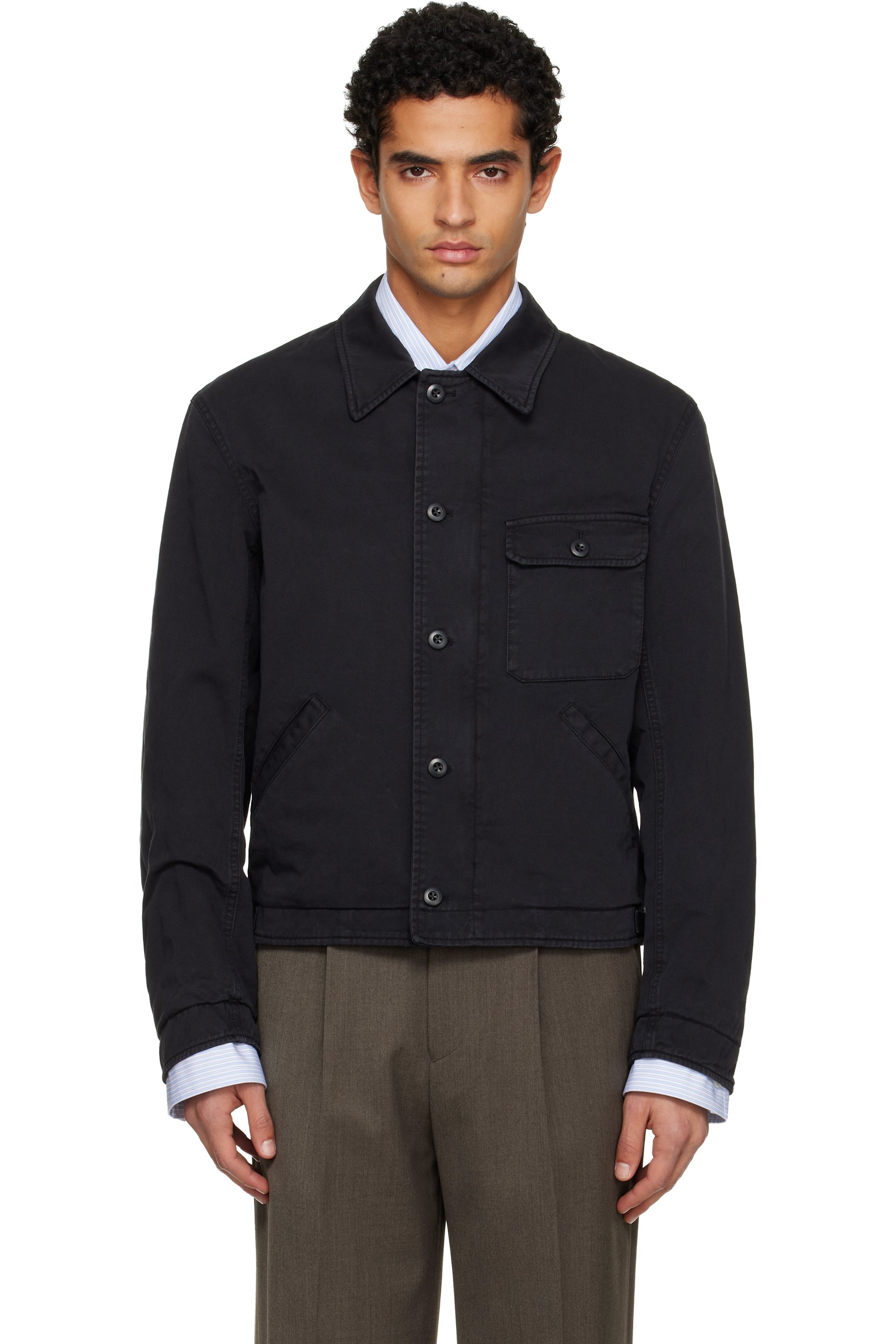 TONYWACK - Black Garment-Dyed Cotton Deck Denim Jacket