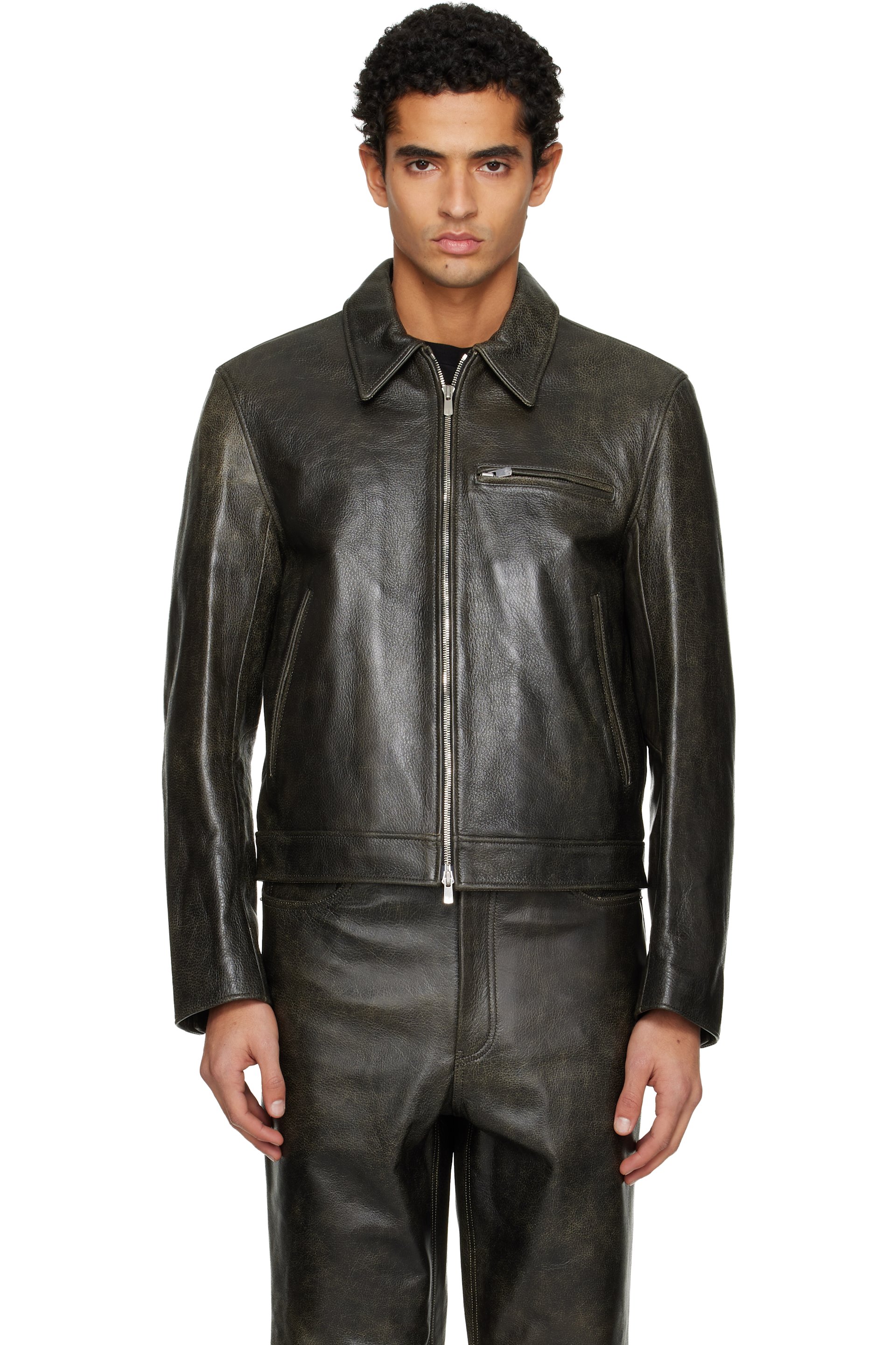 TONYWACK - Black Zip Leather Jacket