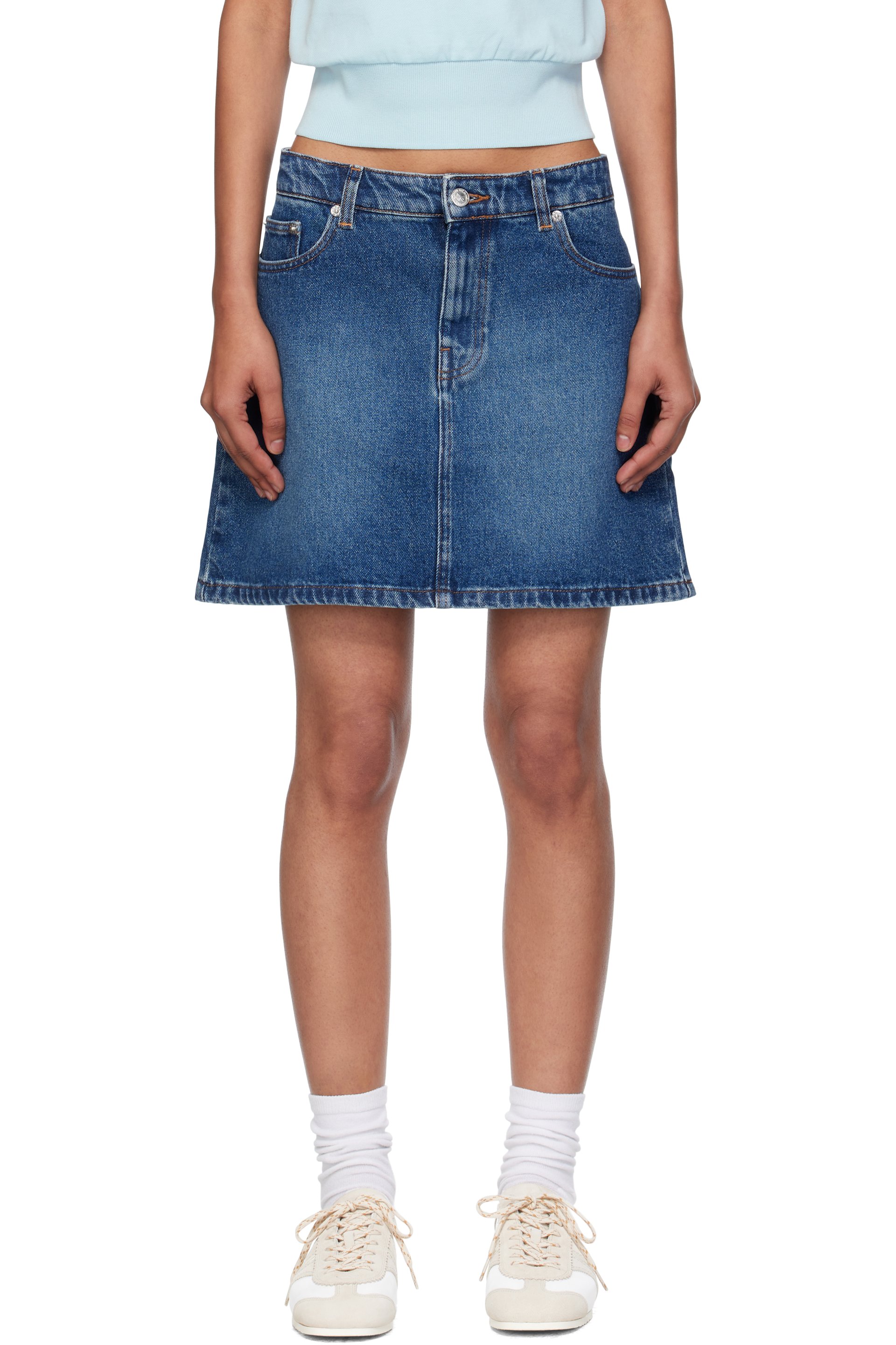 A.P.C. - Minijupe Moss bleue en denim