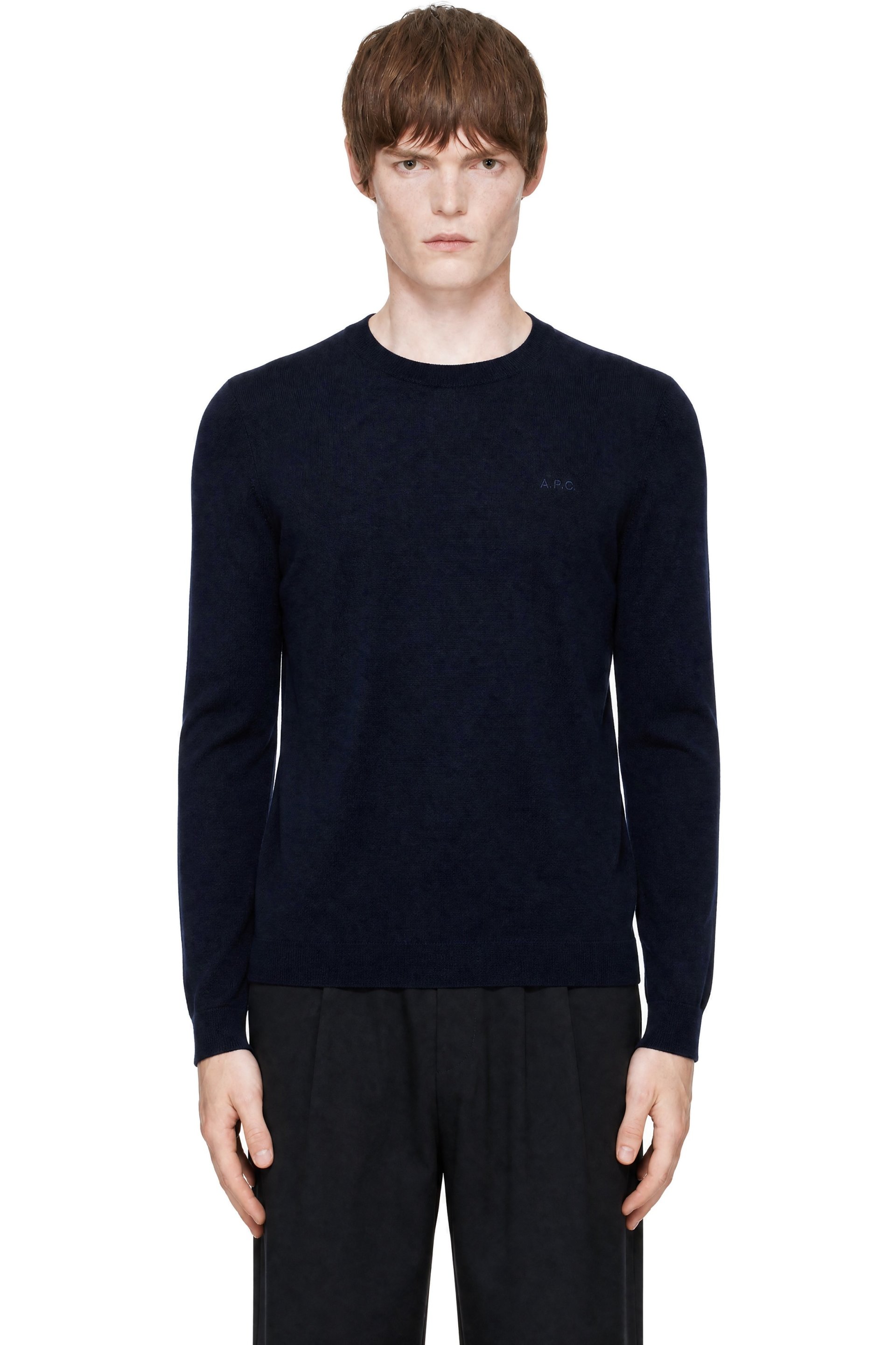 A.P.C. - Navy Matt Logo Sweater