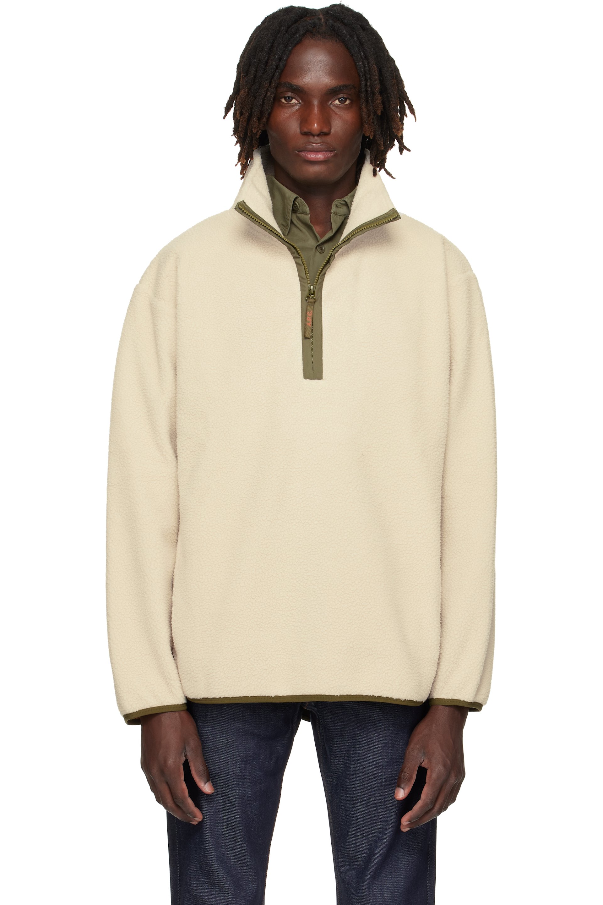 A.P.C. - Pull molletonné Willy blanc cassé