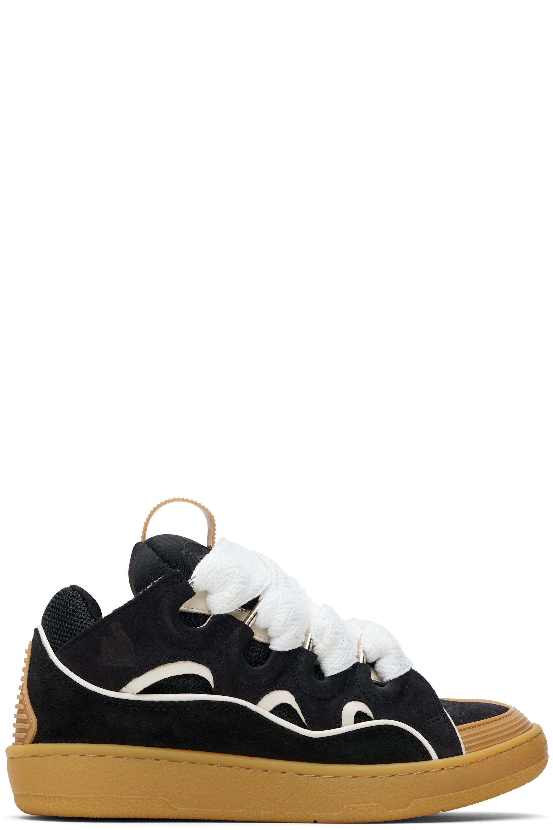 Lanvin - Black & Tan Curb Leather Sneakers