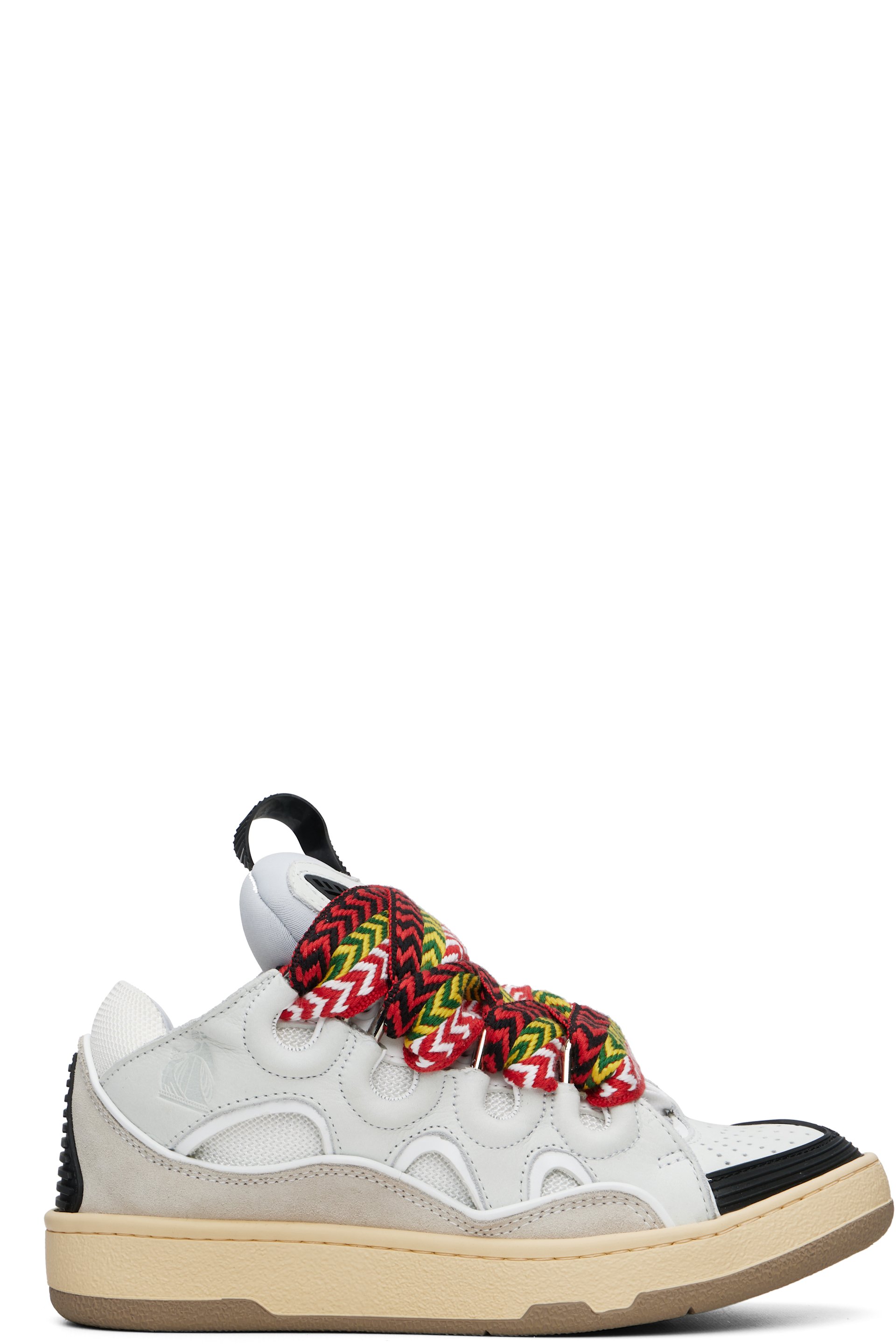 Lanvin - Baskets Curb blanc cassé en cuir