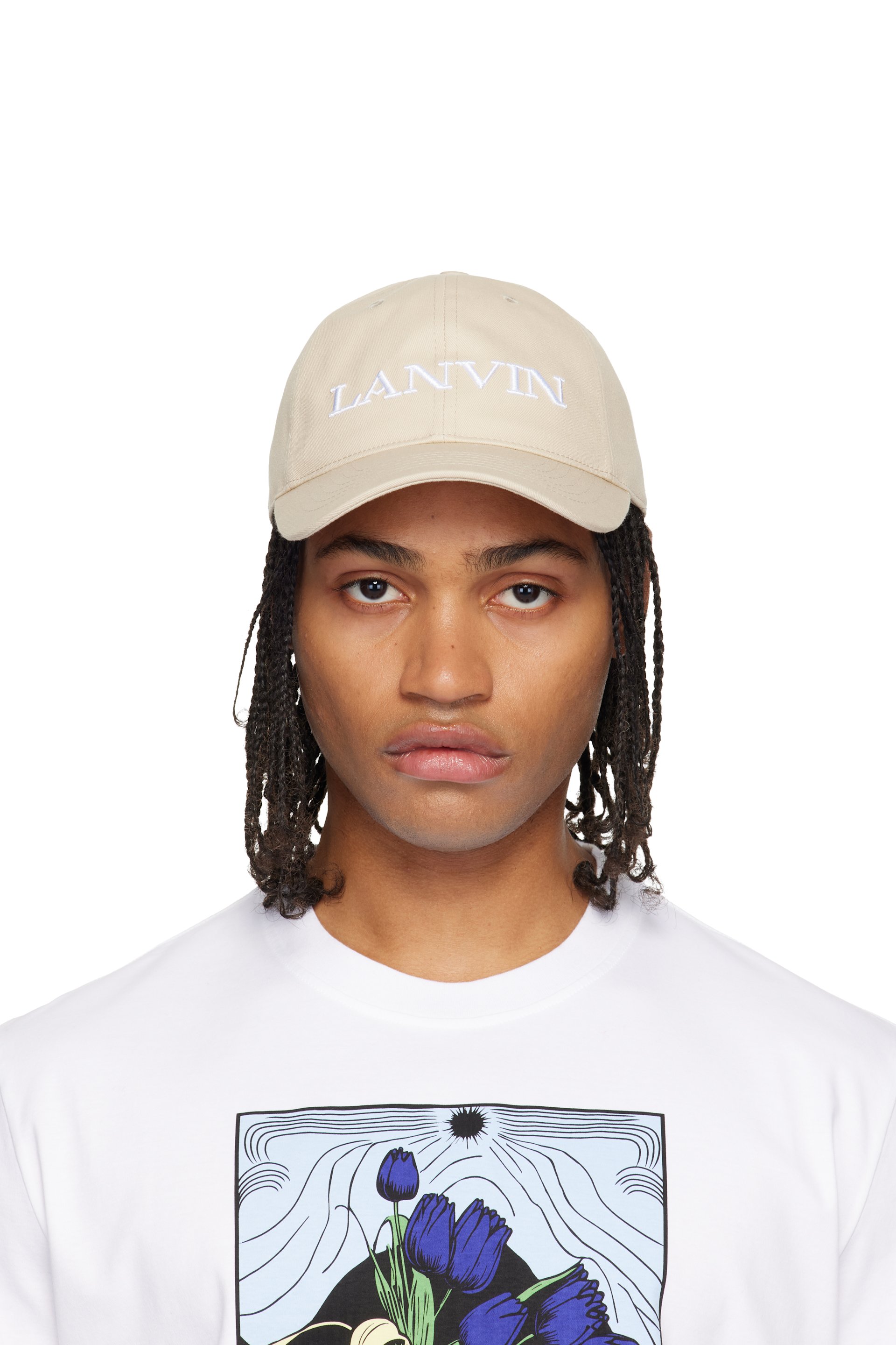 Lanvin - Beige 'LANVIN' Cotton Cap