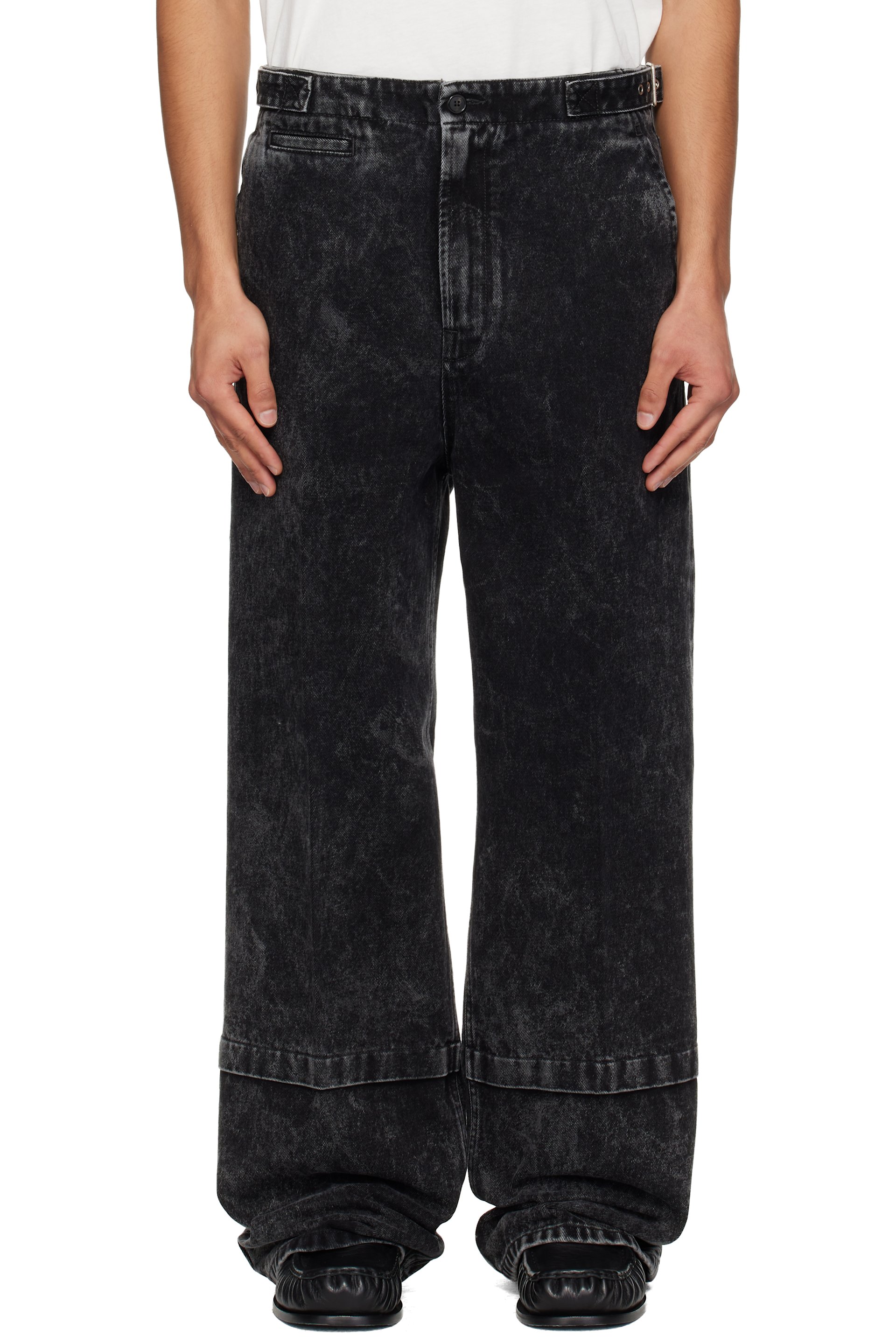 Lanvin - Black Loose Fit Washed Jeans
