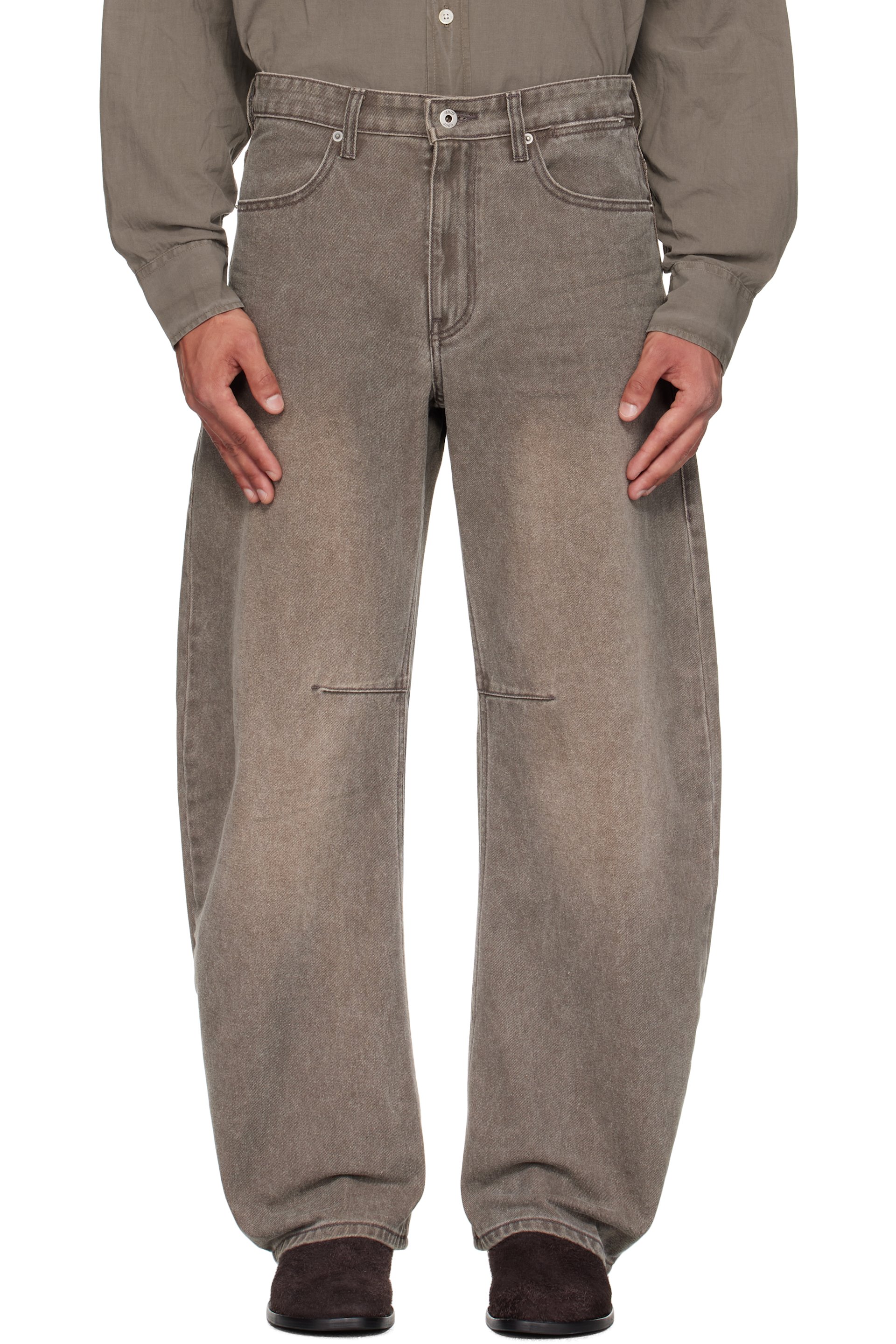 COOR - Gray Embossed Washed Jeans