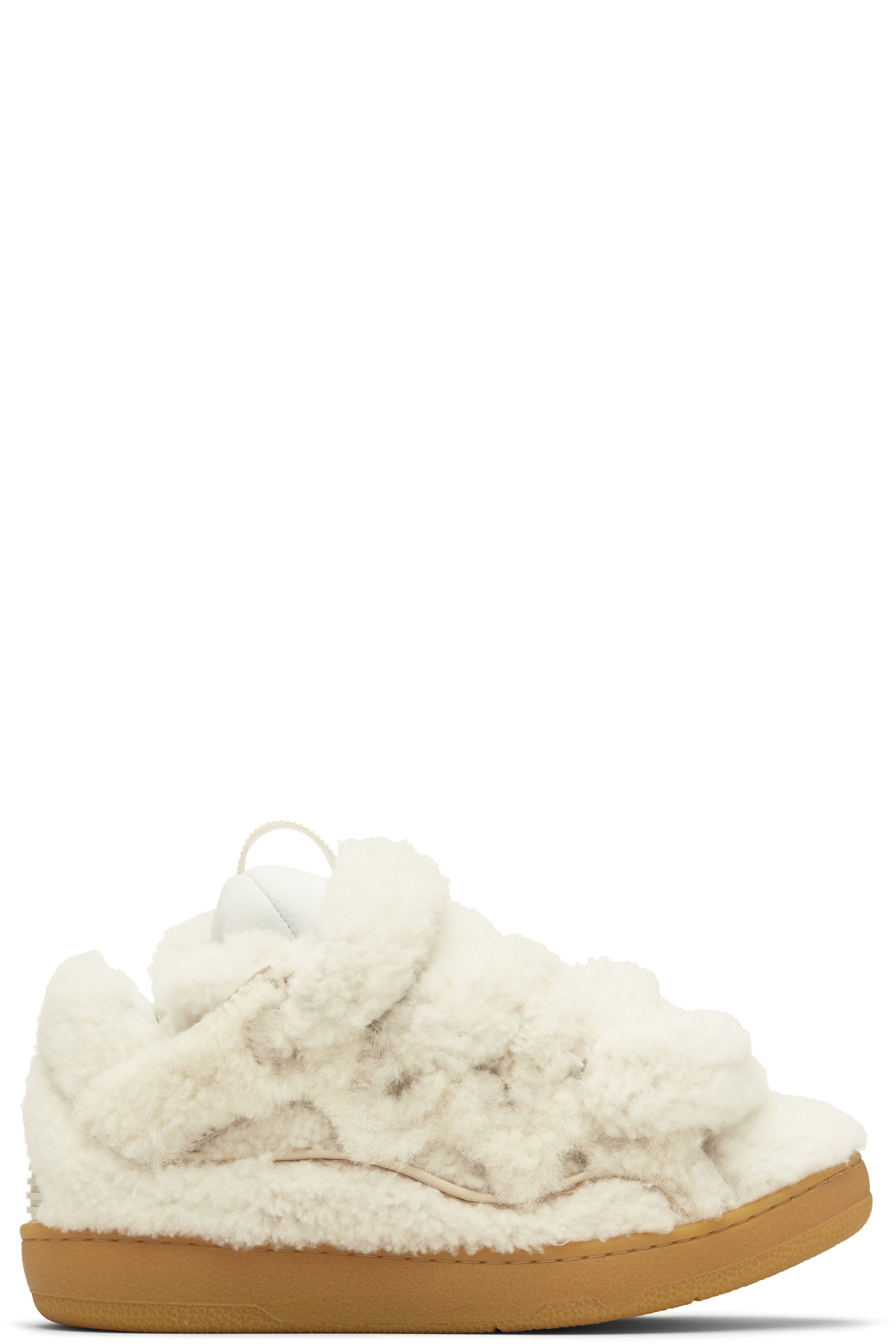 Off-White Curb Shearling Sneakers by Lanvin on Sale