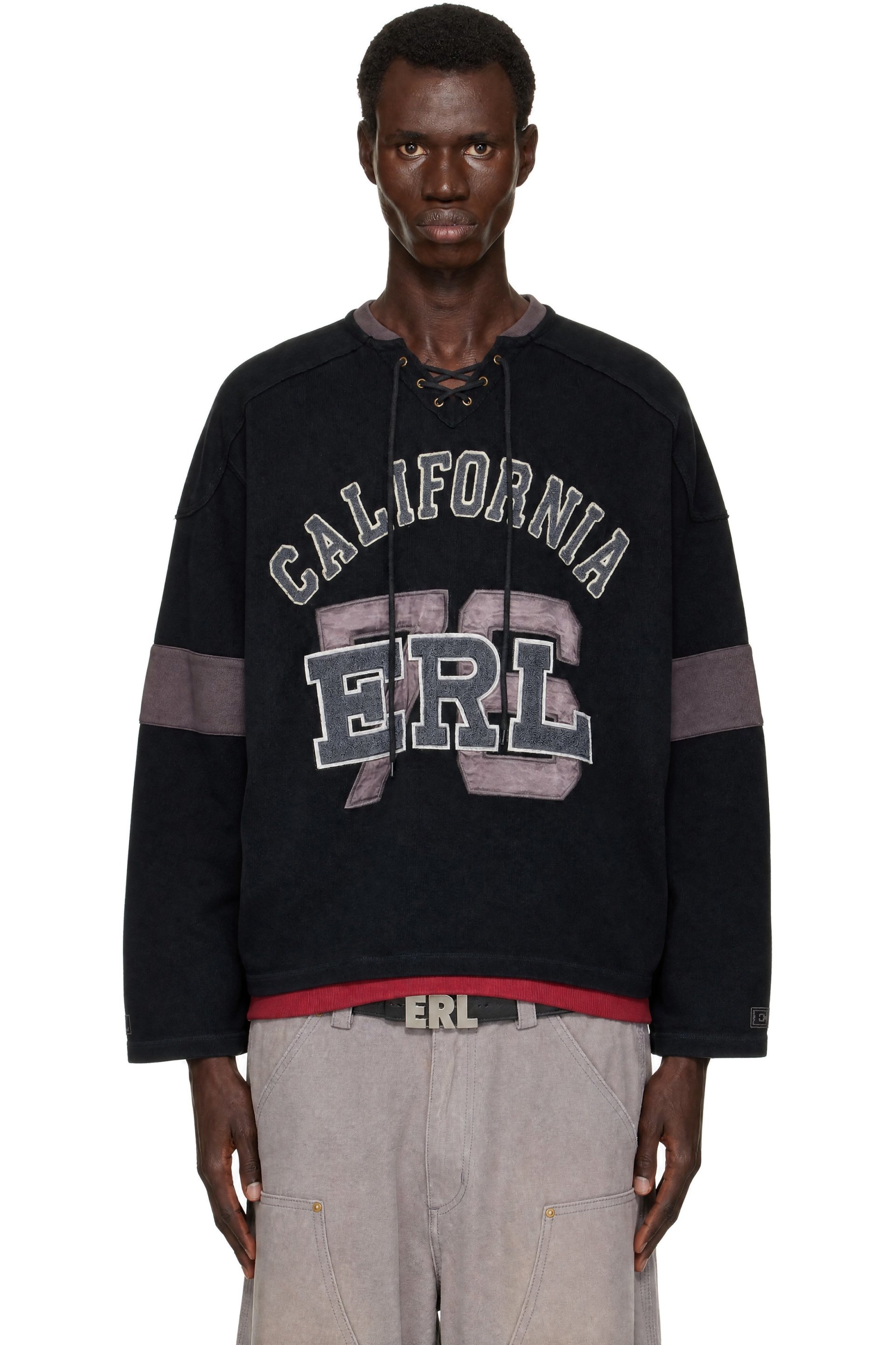 ERL - Black Laced Hockey Jersey Sweater