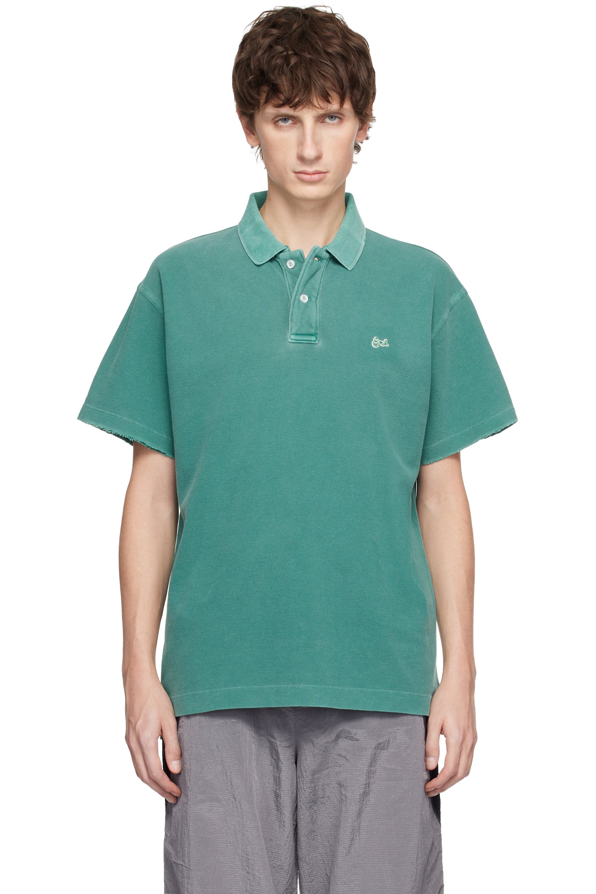 ERL - Polo vert à effet délavé
