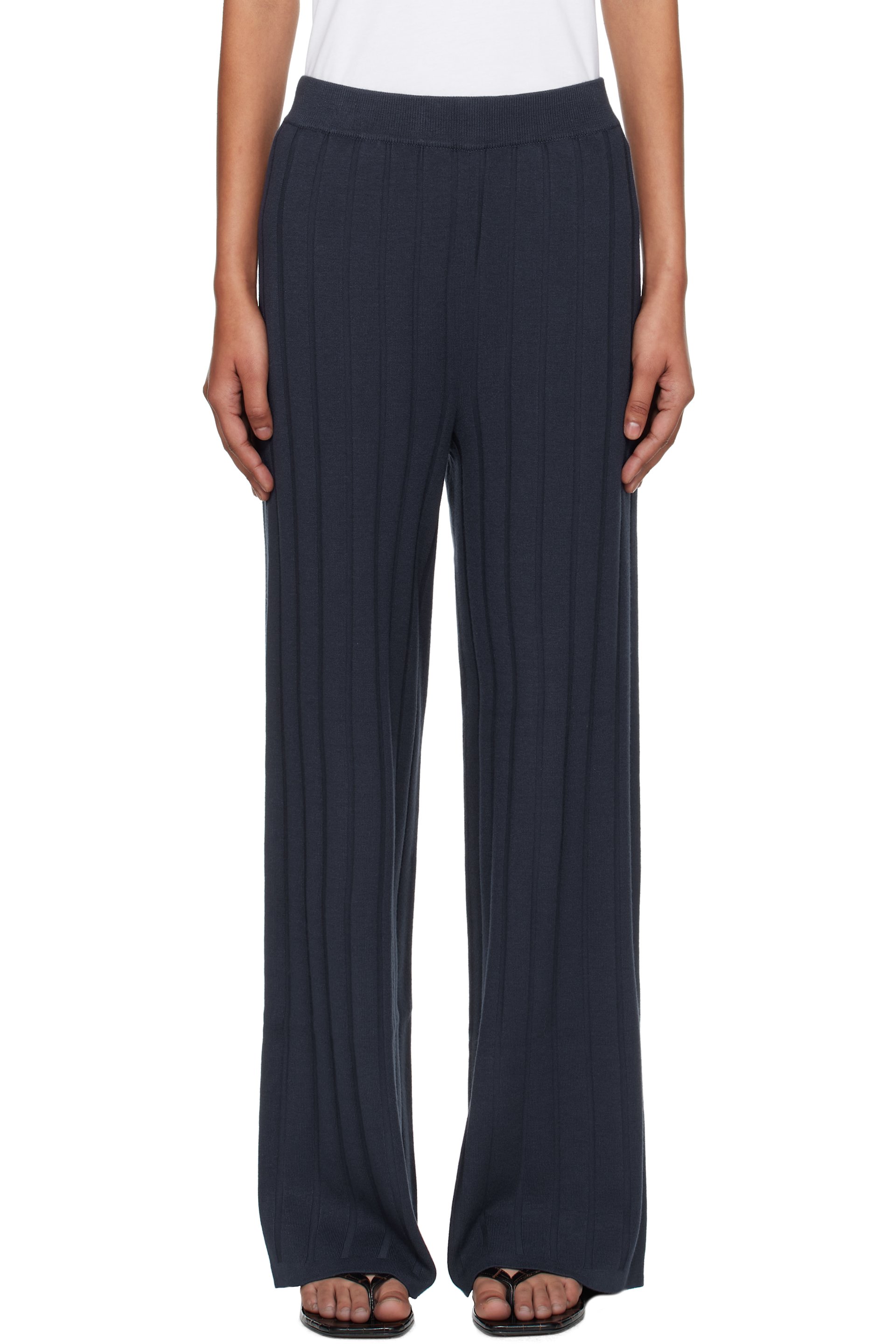 MM by Max Mara - Pantalon de détente Tema bleu marine