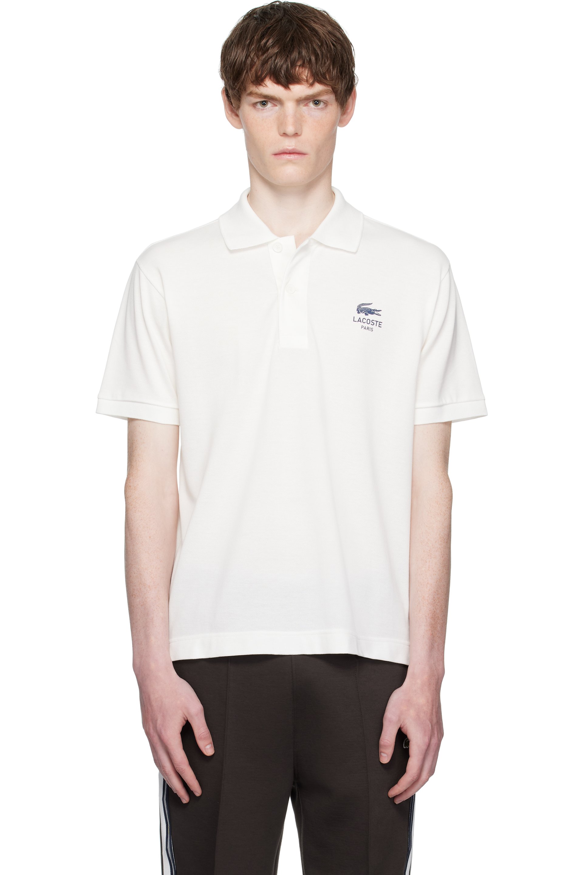 Lacoste - White Classic Fit Signature Print L.12.12 Polo
