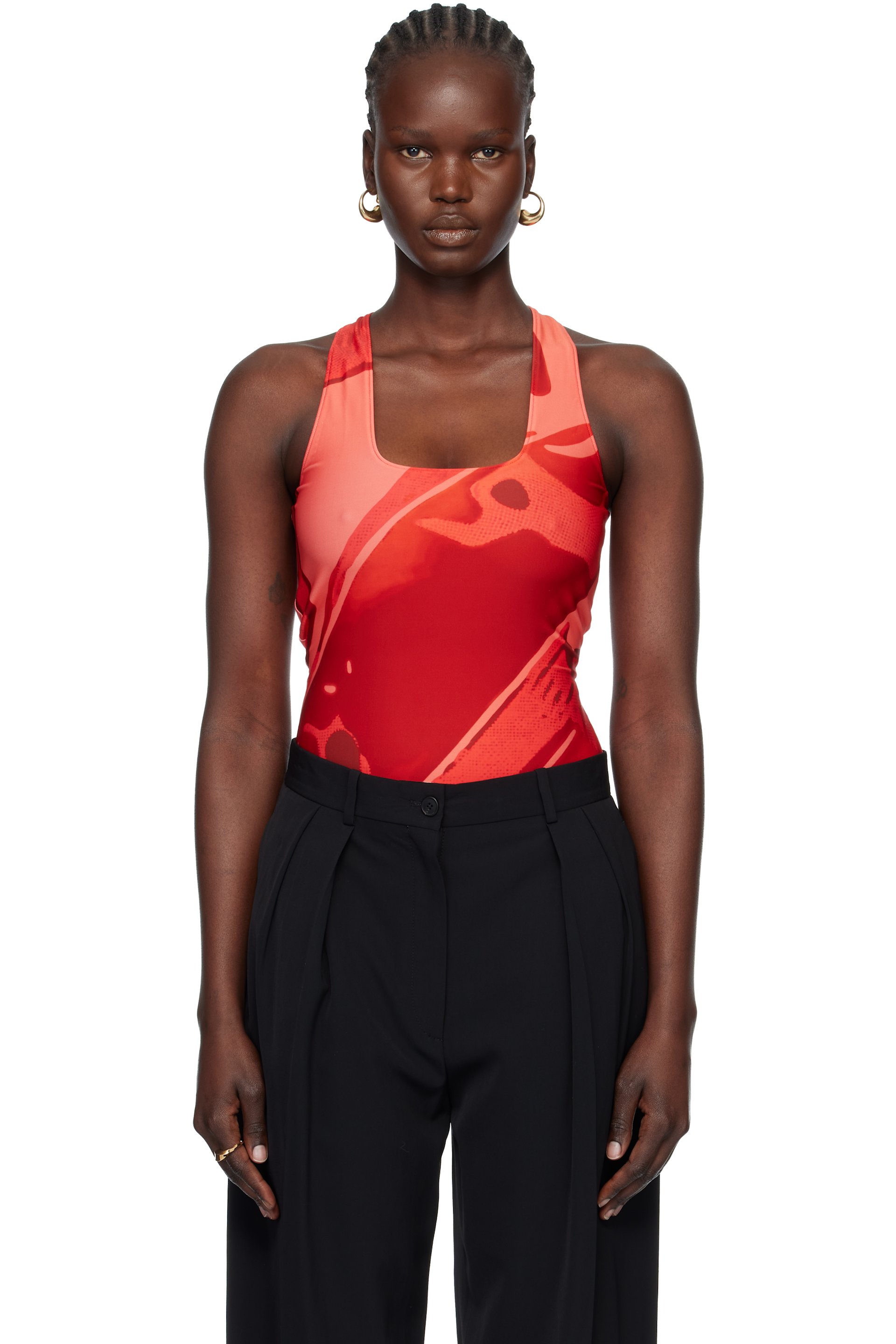 Ferragamo - Maillot de bain rouge et rouge à imprimé Fish