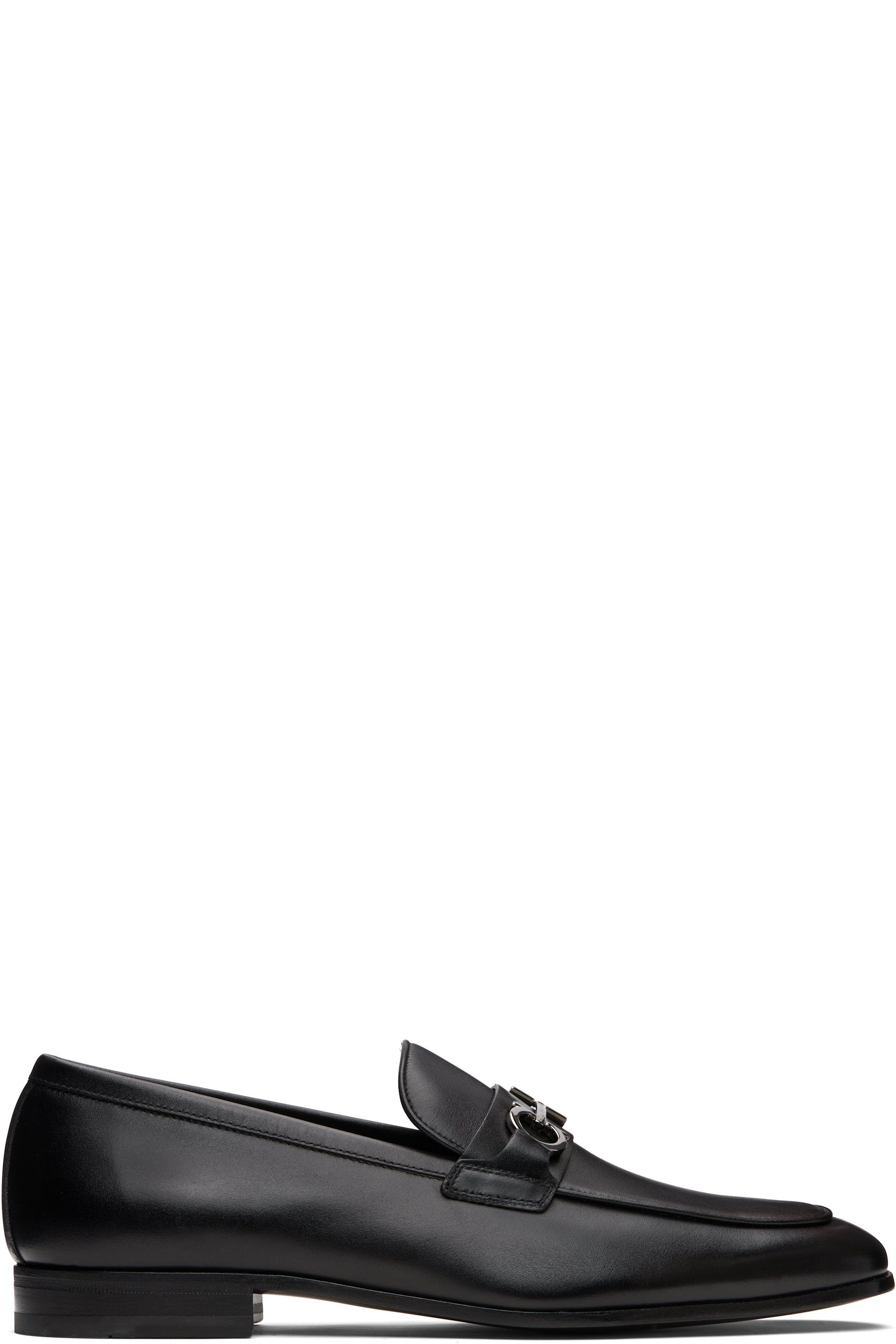 Ferragamo - Black Gancini Ornament Loafers