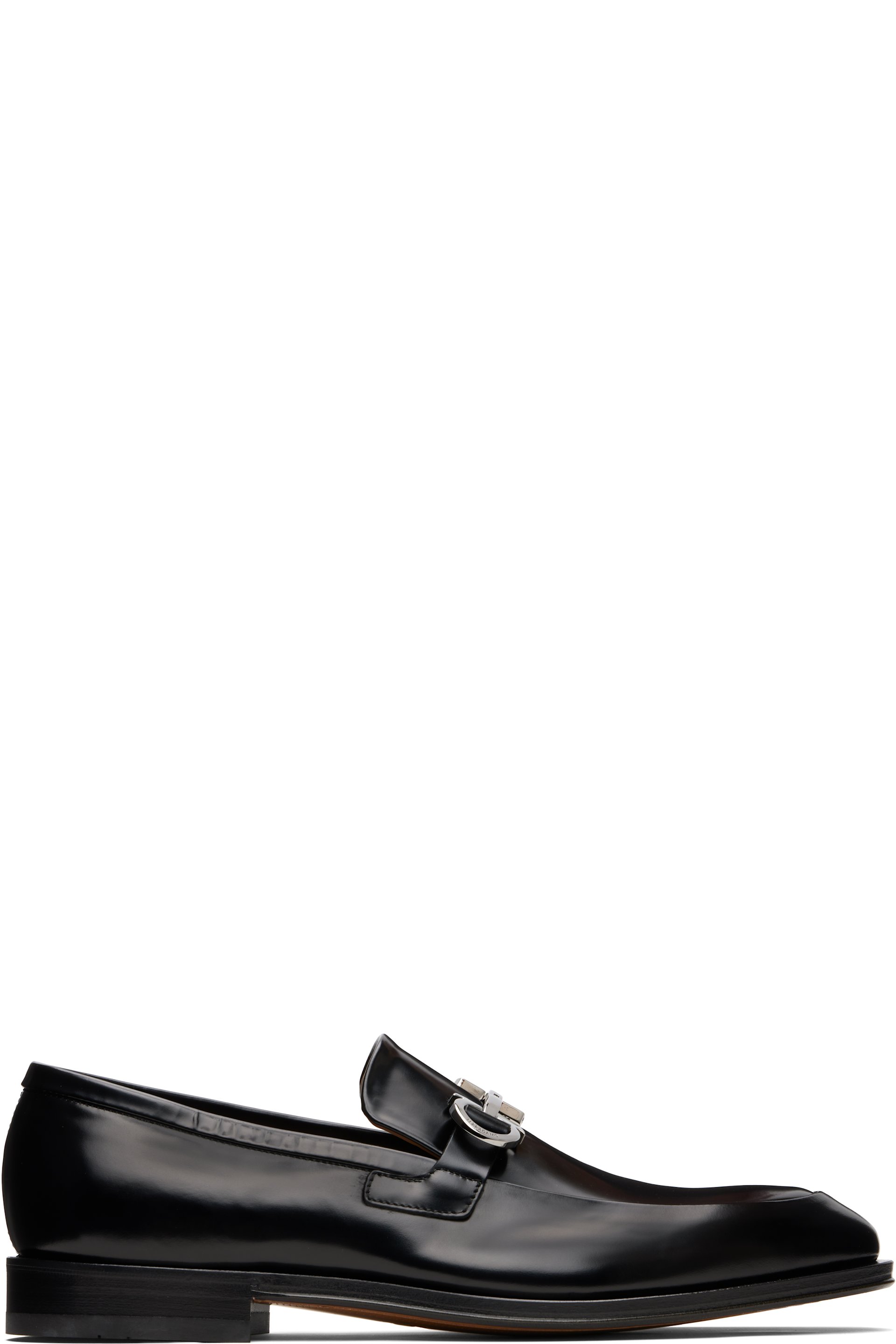 Ferragamo - Black Gancini Ornament Loafers