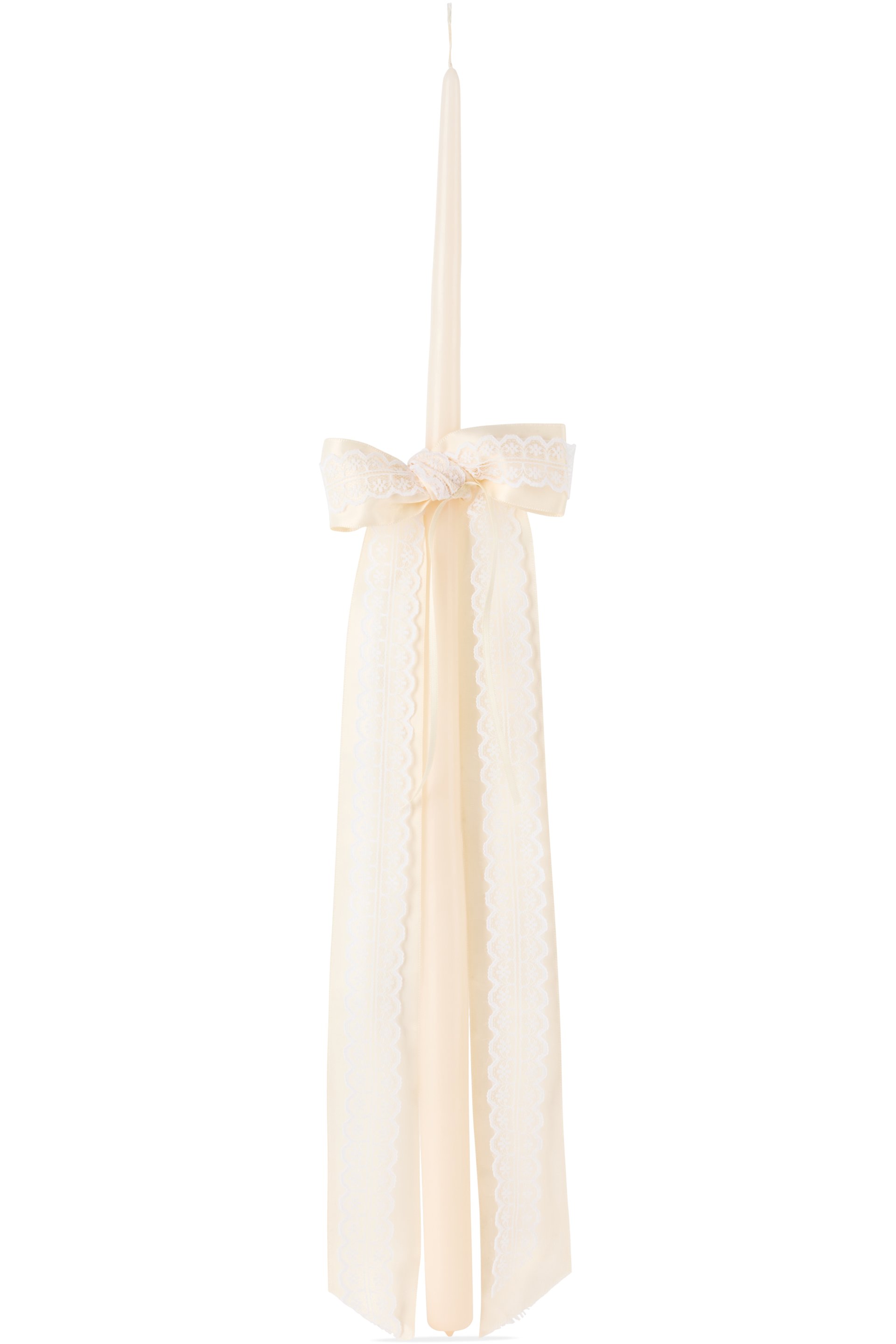 Gohar World - Bougie fine blanc cassé à boucle en dentelle