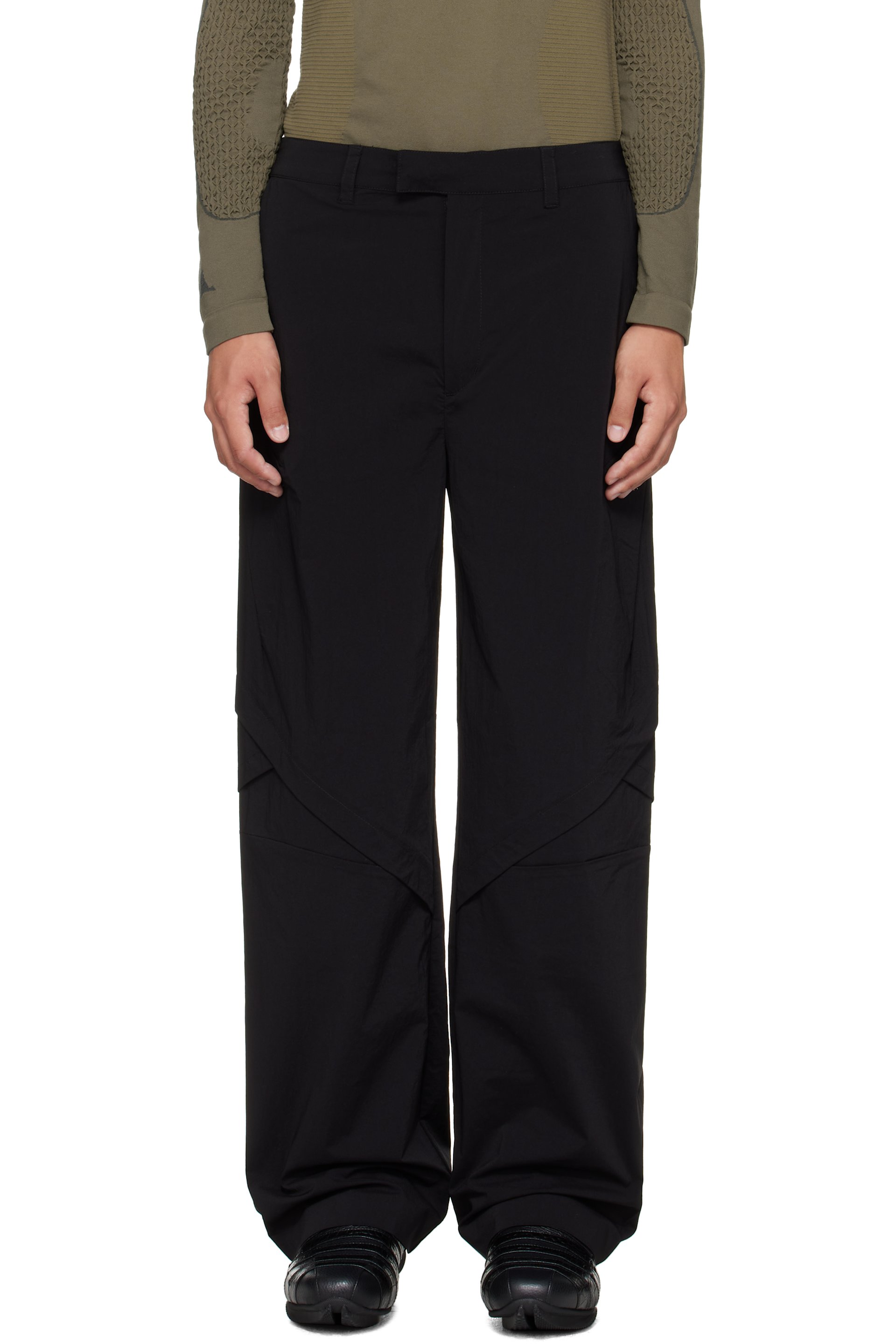 J EONGL I - Black Softshell Slash Sweatpants