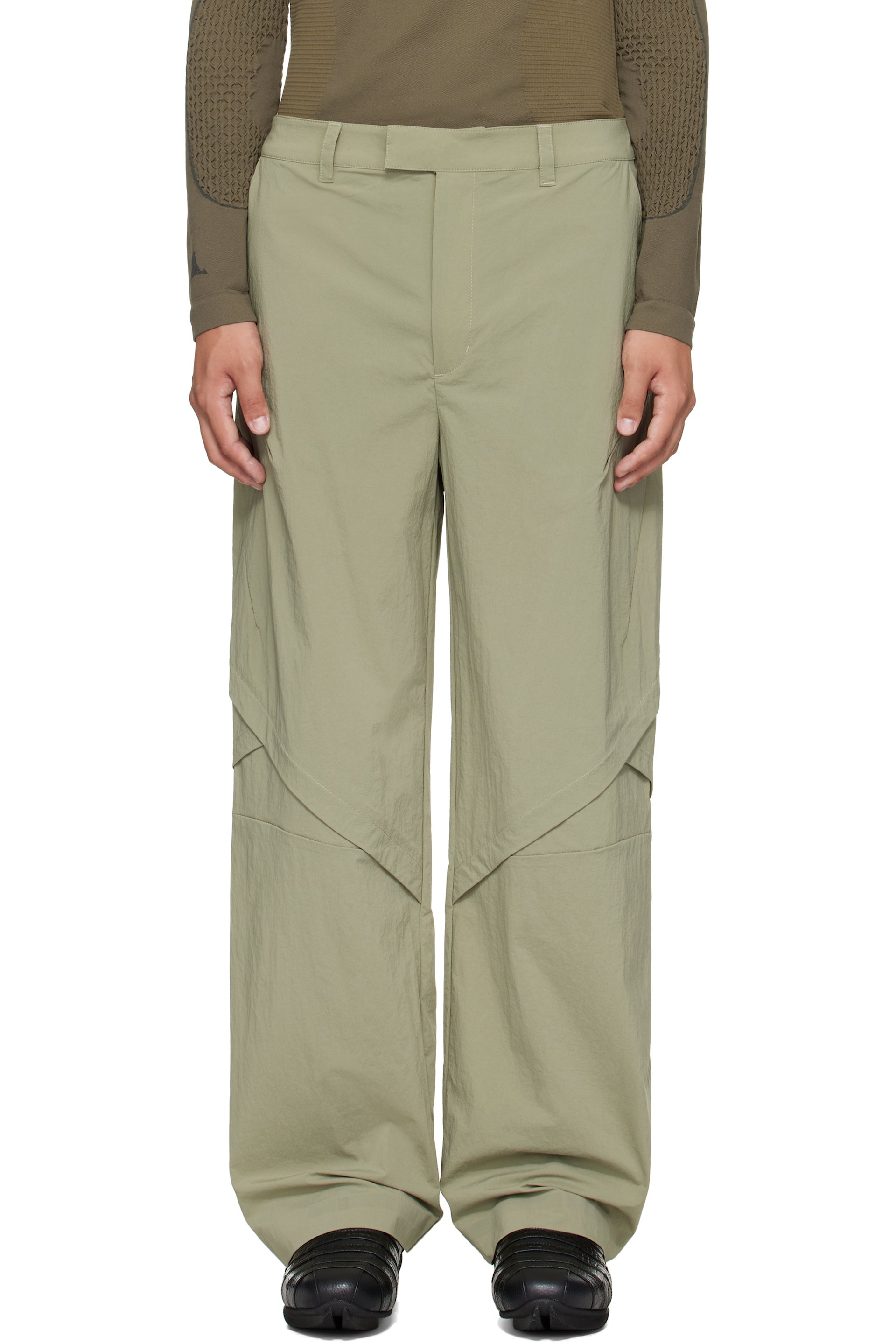 J EONGL I - Green Softshell Slash Sweatpants