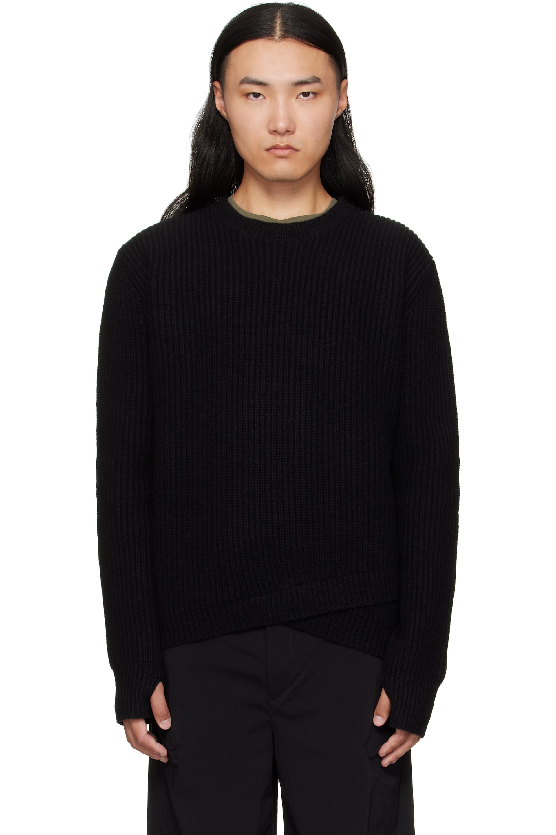 J EONGL I - 黑色 Wool 2Layer Knit 毛衣