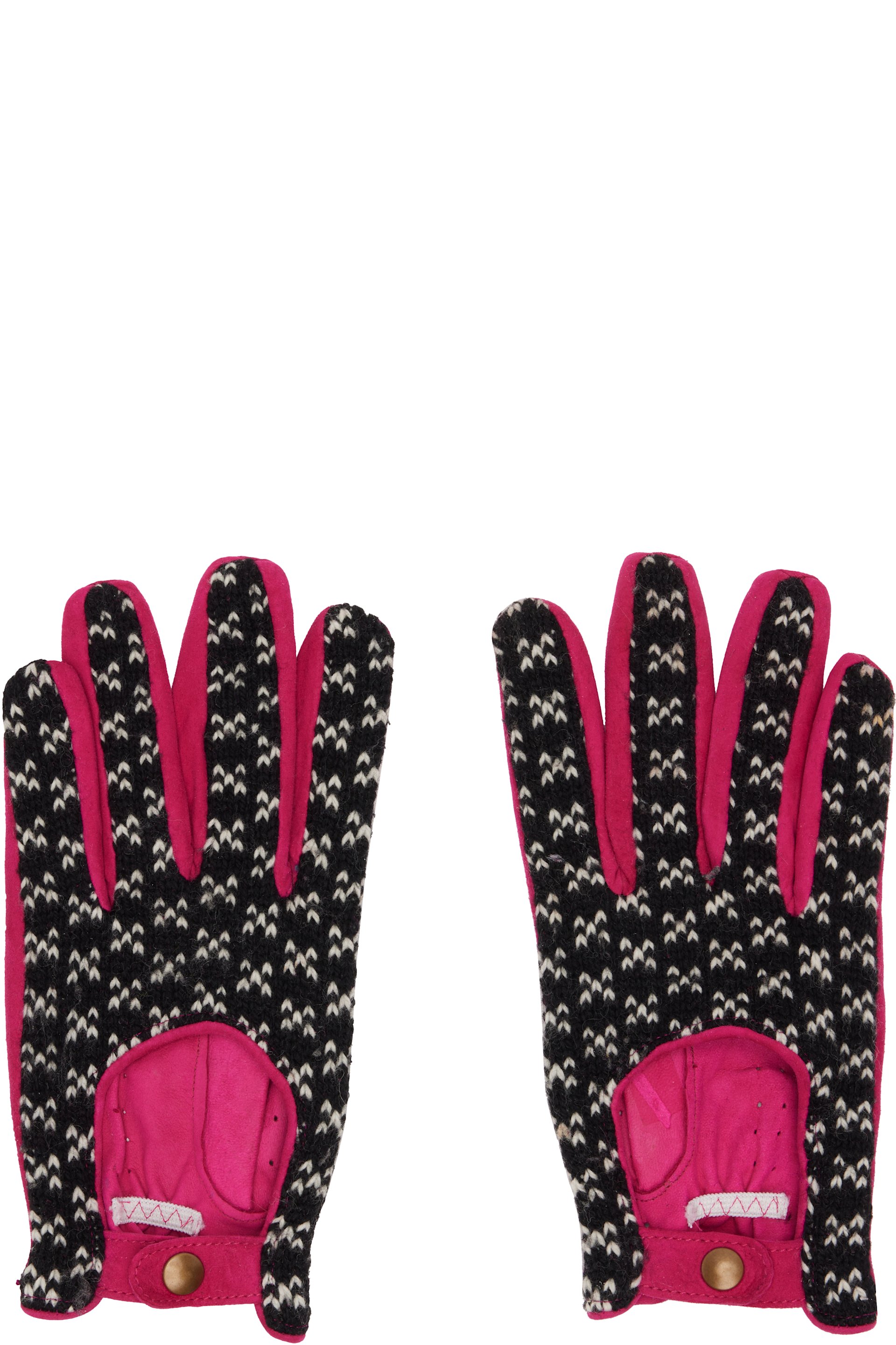 Julie Kegels - Pink & Black Leather Gloves