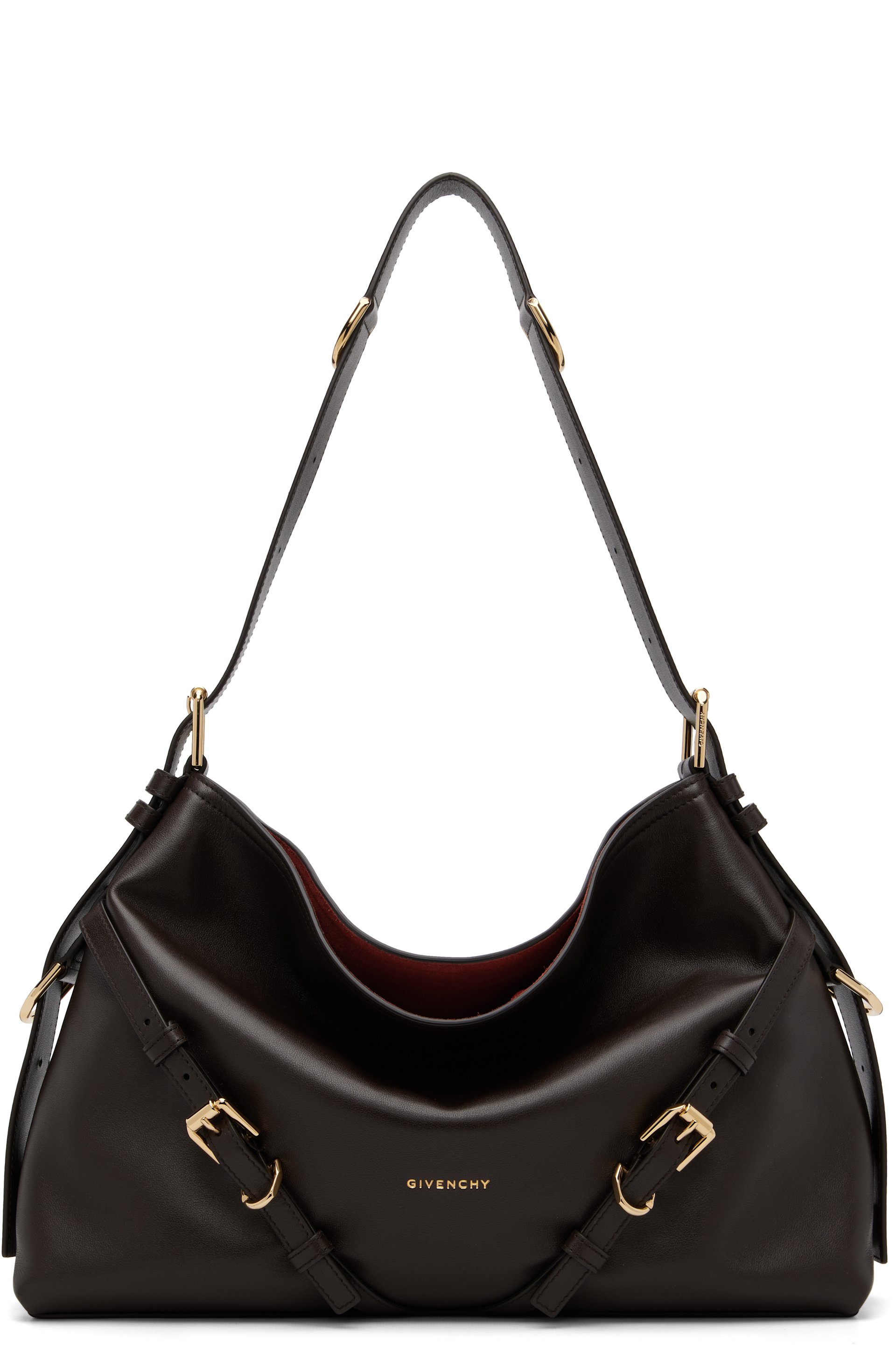 Givenchy - Moyen sac brun à ferrures Voyou