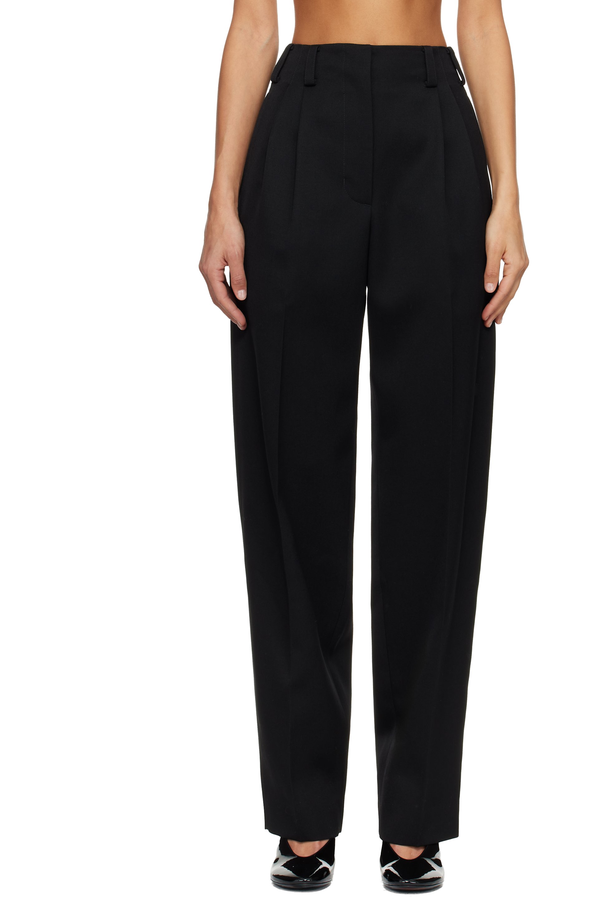 Givenchy - Black Slashed Double Pleat Trousers