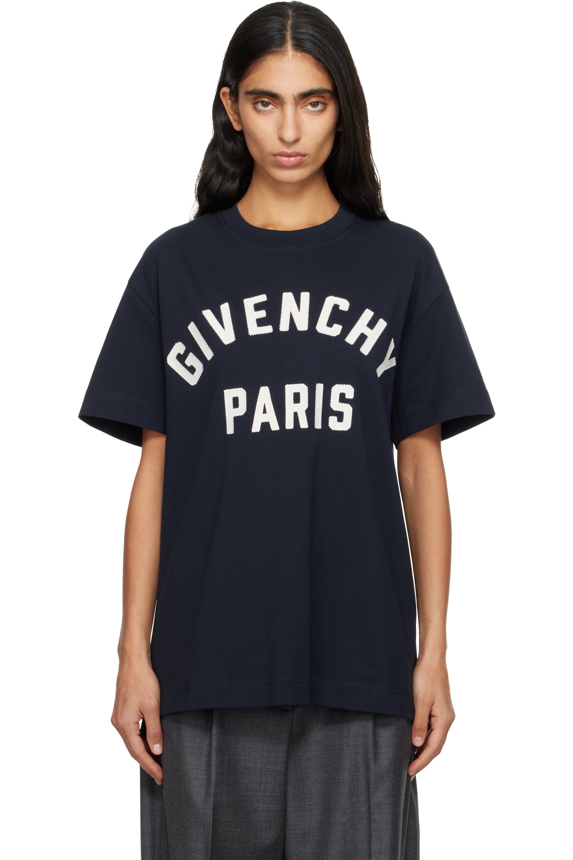 Givenchy - 海军蓝 Givenchy Paris Boxy Fit T 恤