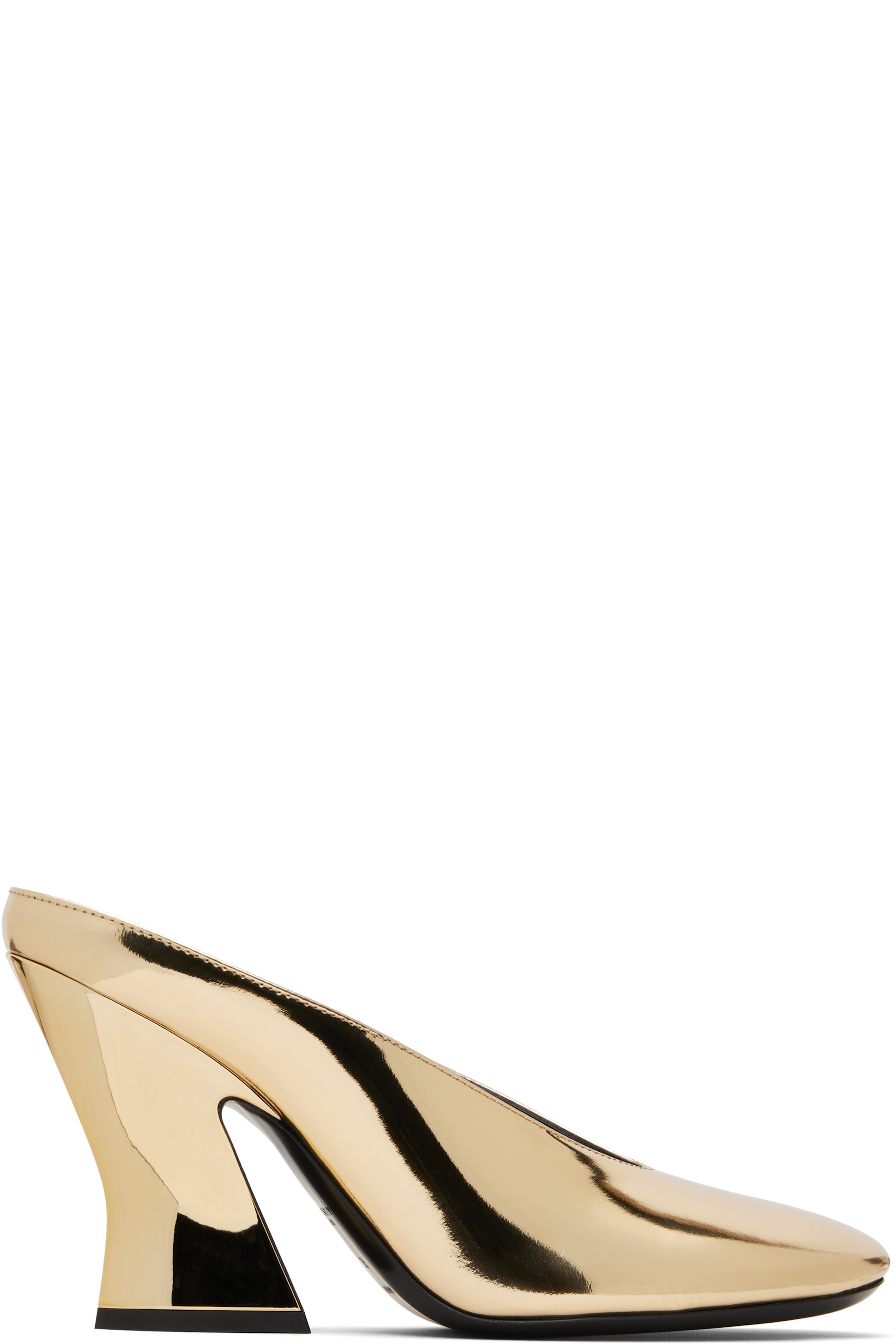 Givenchy - Mules à talon sculptural dorées