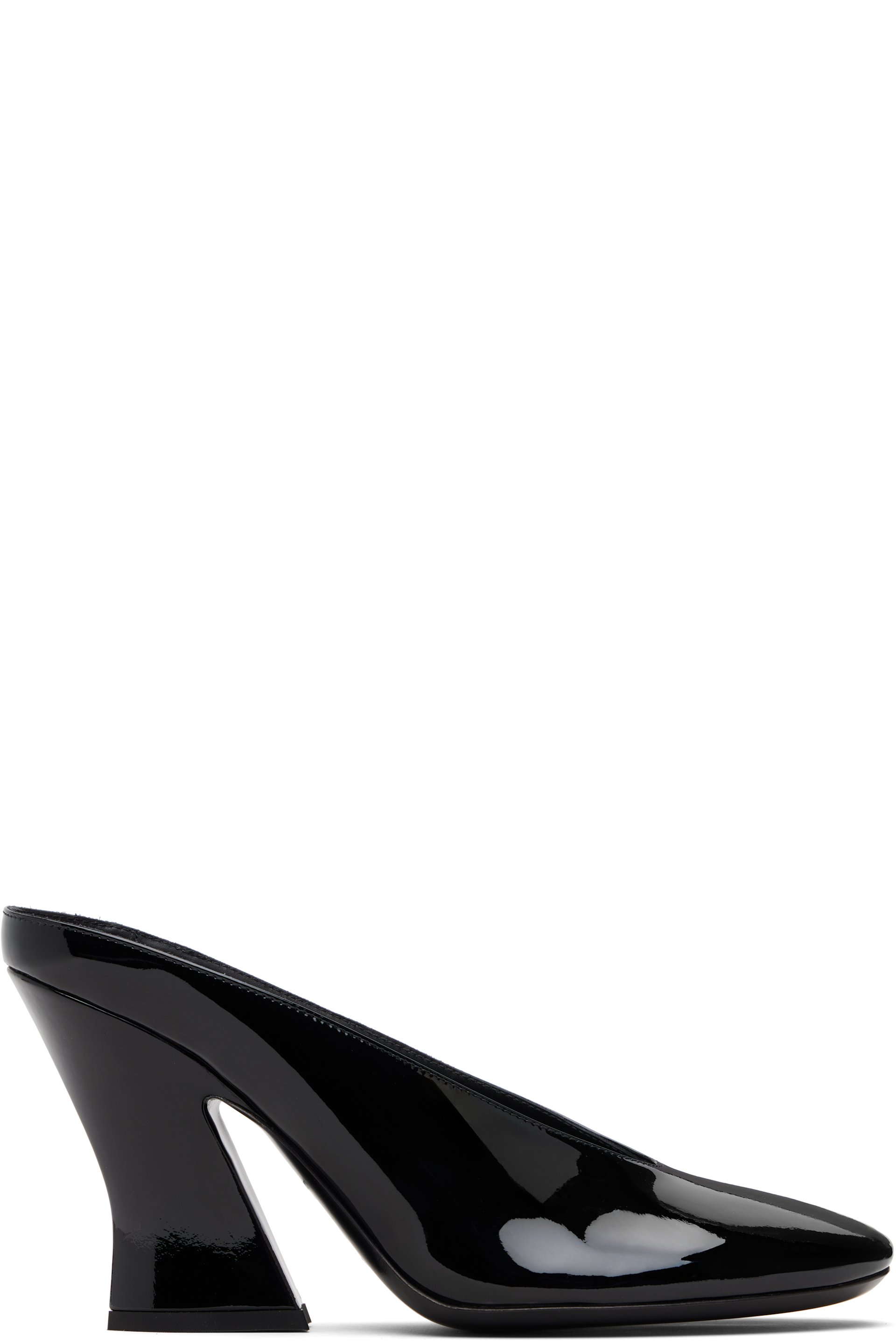 Givenchy - Chaussures à talon sculptural de style mule noires