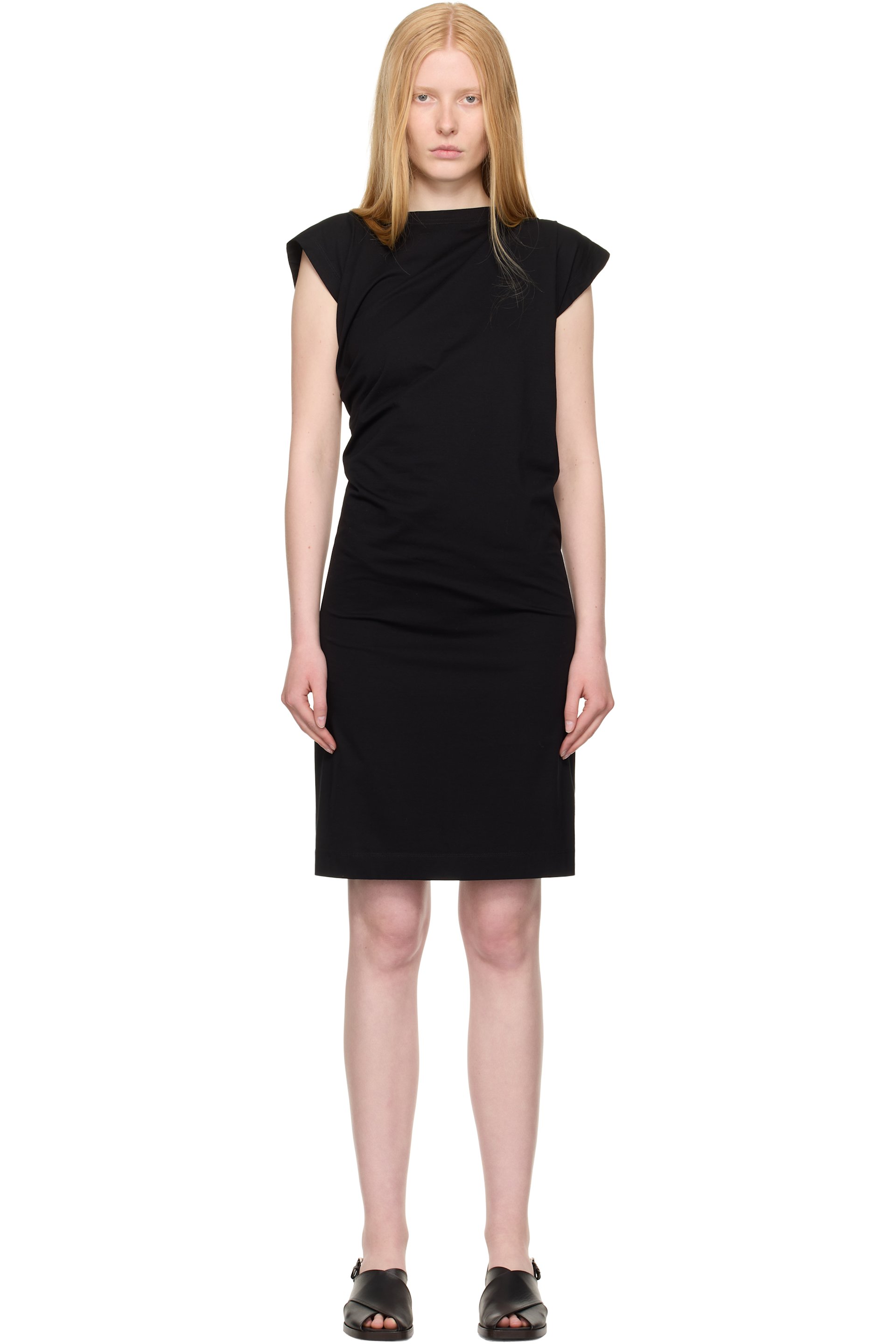 3.1 Phillip Lim - Robe t-shirt courte drapée noire