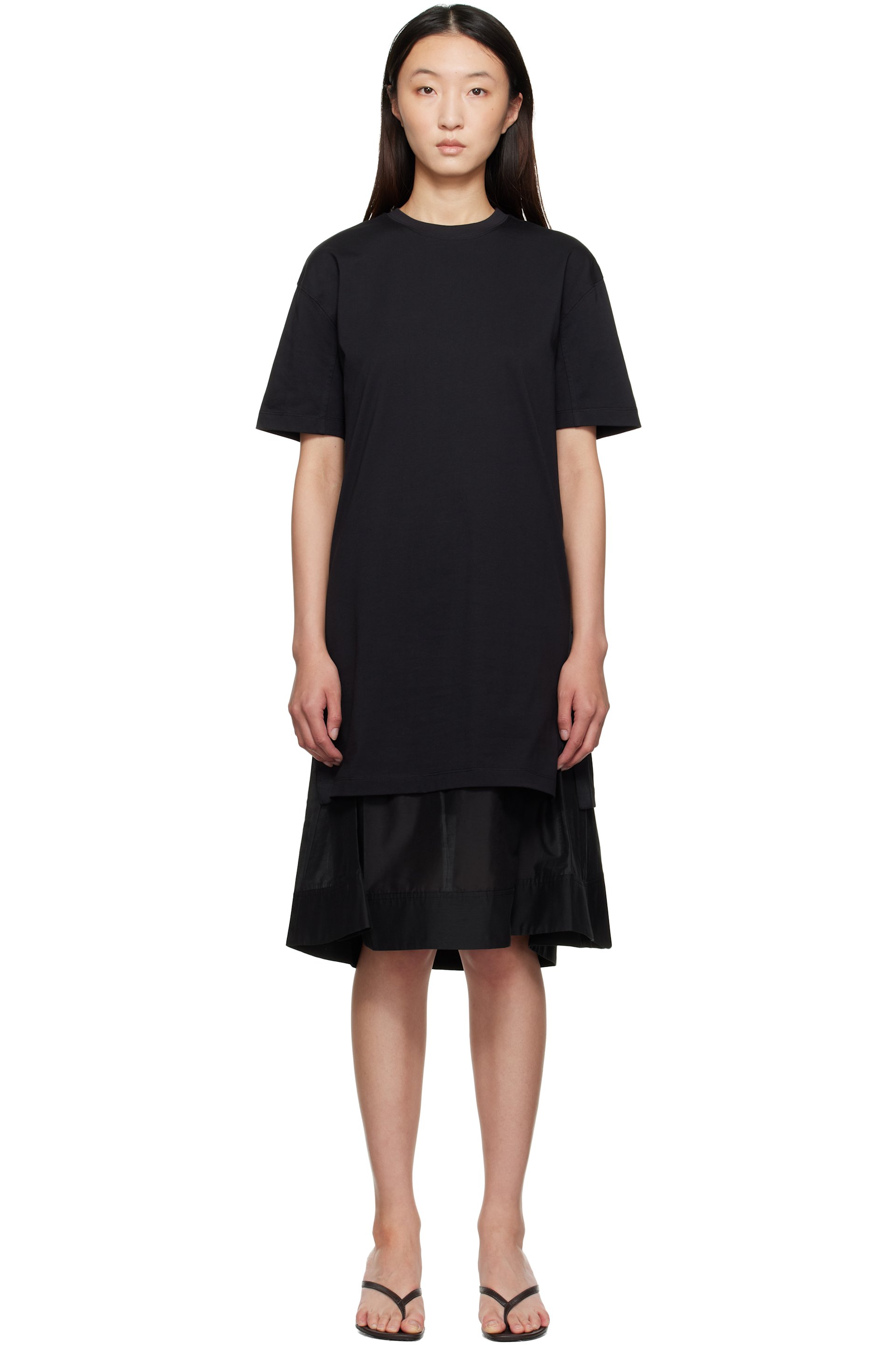 3.1 Phillip Lim - 黑色 Oversized T-shirt Combo 连衣裙