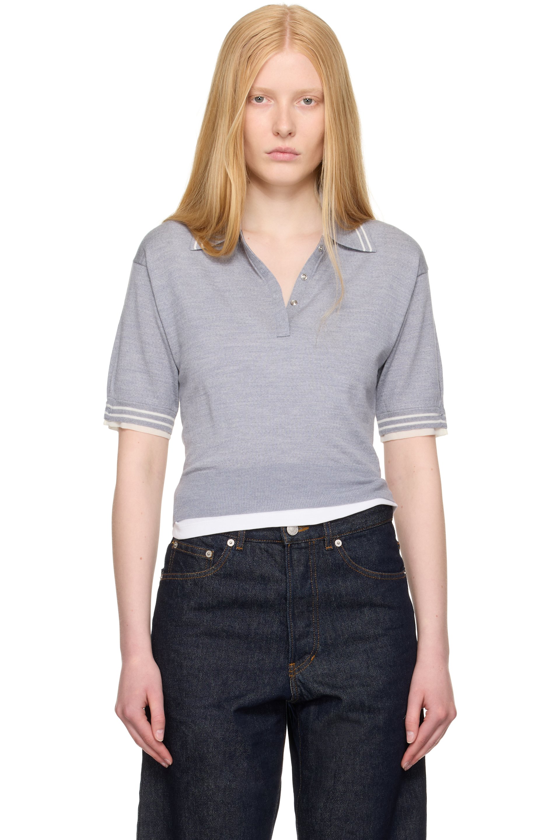 3.1 Phillip Lim - Polo écourté gris