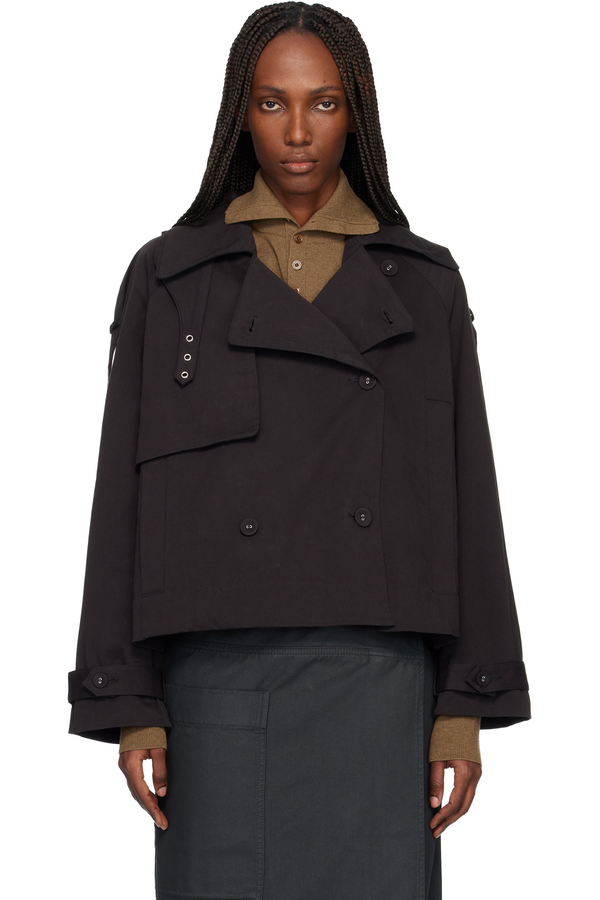 Proenza Schouler - Trench écourté Yasmin noir - Proenza Schouler White Label