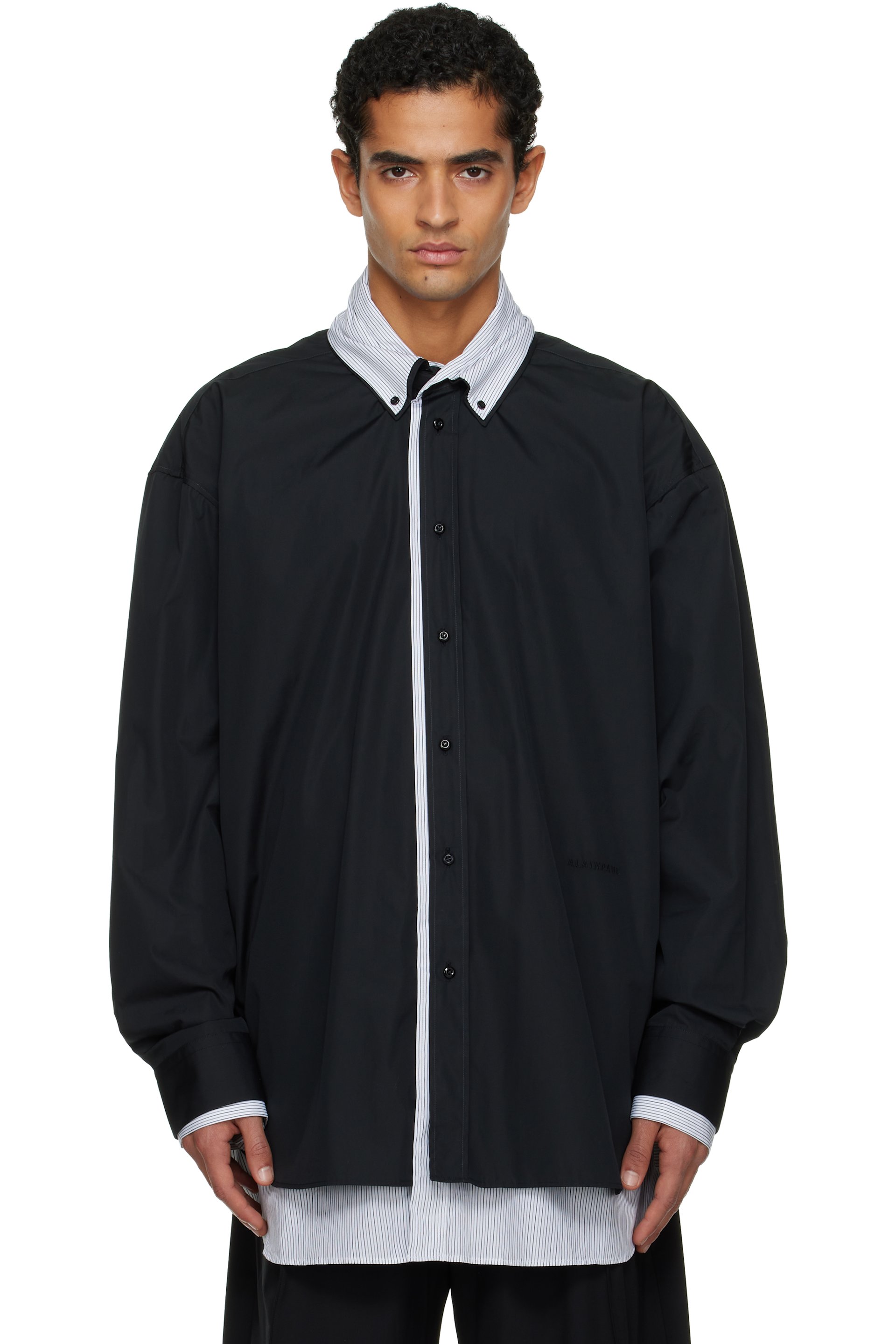 ALAINPAUL - Black Double-Layered L/S Overshirt