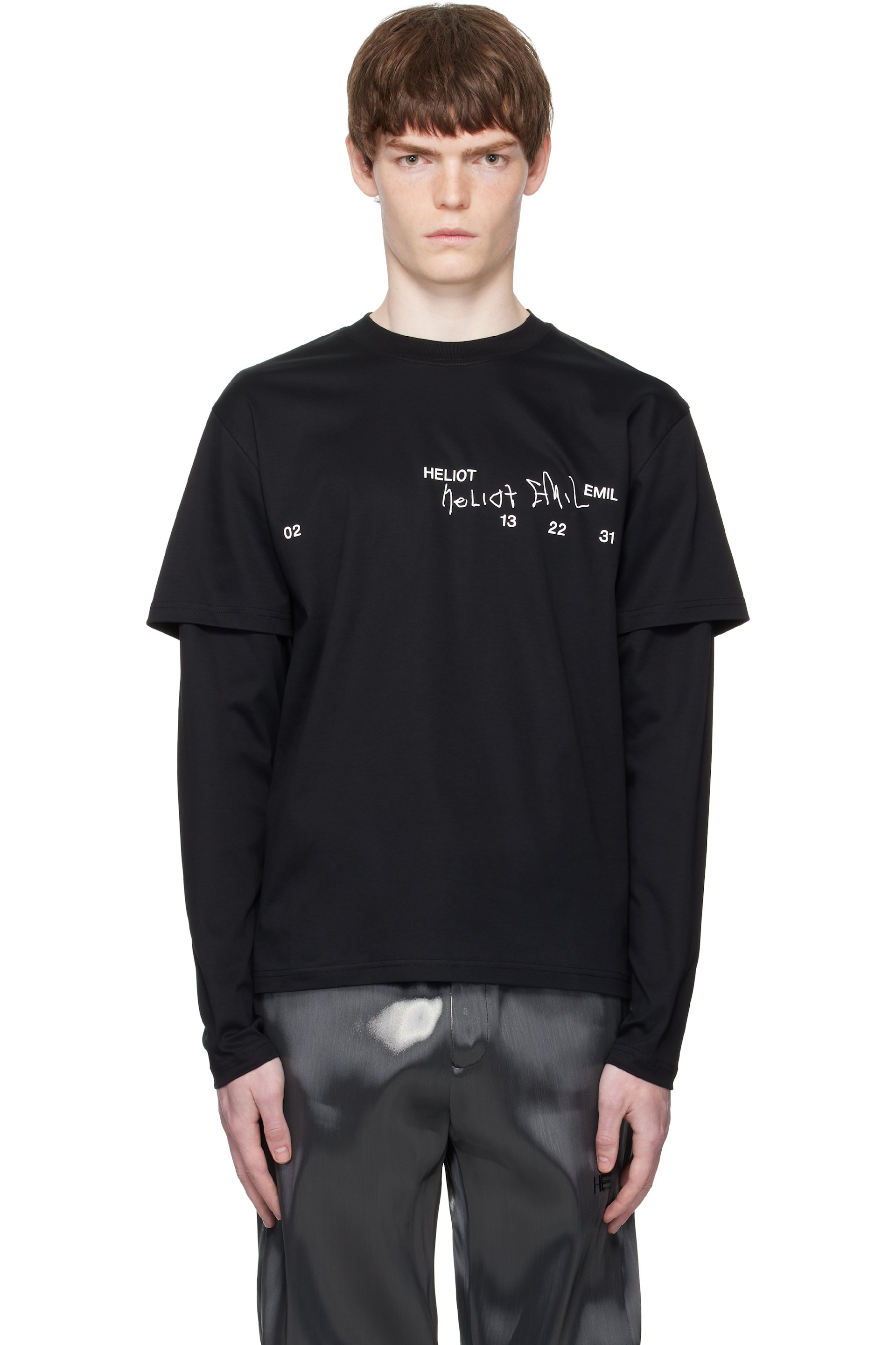 HELIOT EMIL - ブラック Fulgens 長袖Tシャツ