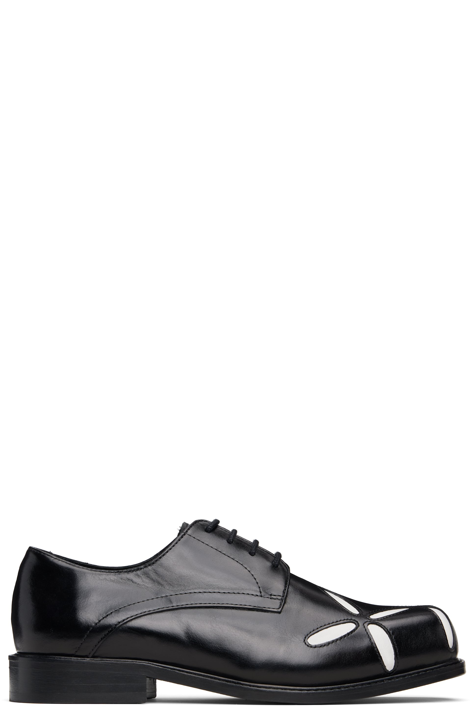 Stefan Cooke - Black & White Slashed Square Toe Derbys
