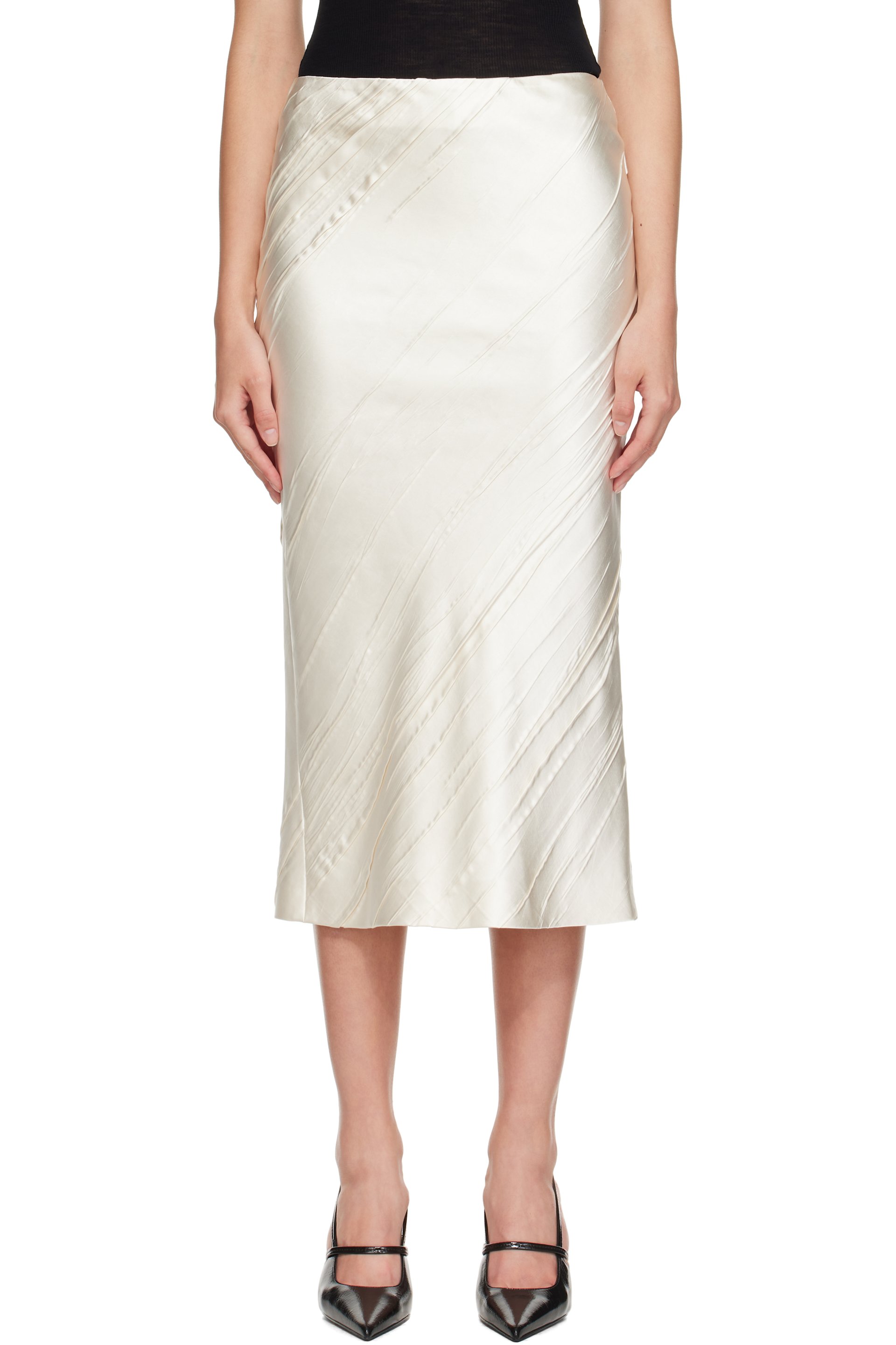 Sportmax - Jupe midi Ruta blanc cassé