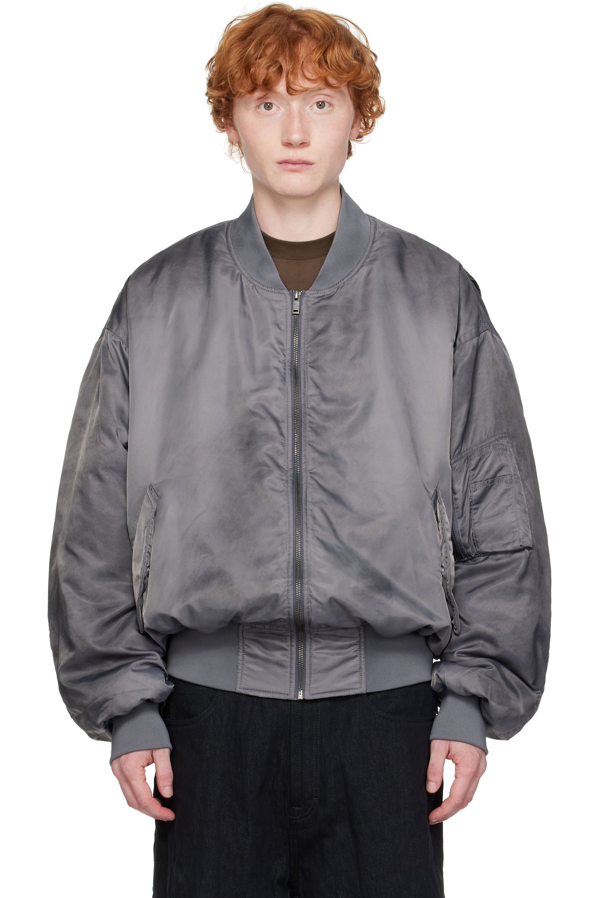 Still Kelly - Gray Round Bomber Jacket