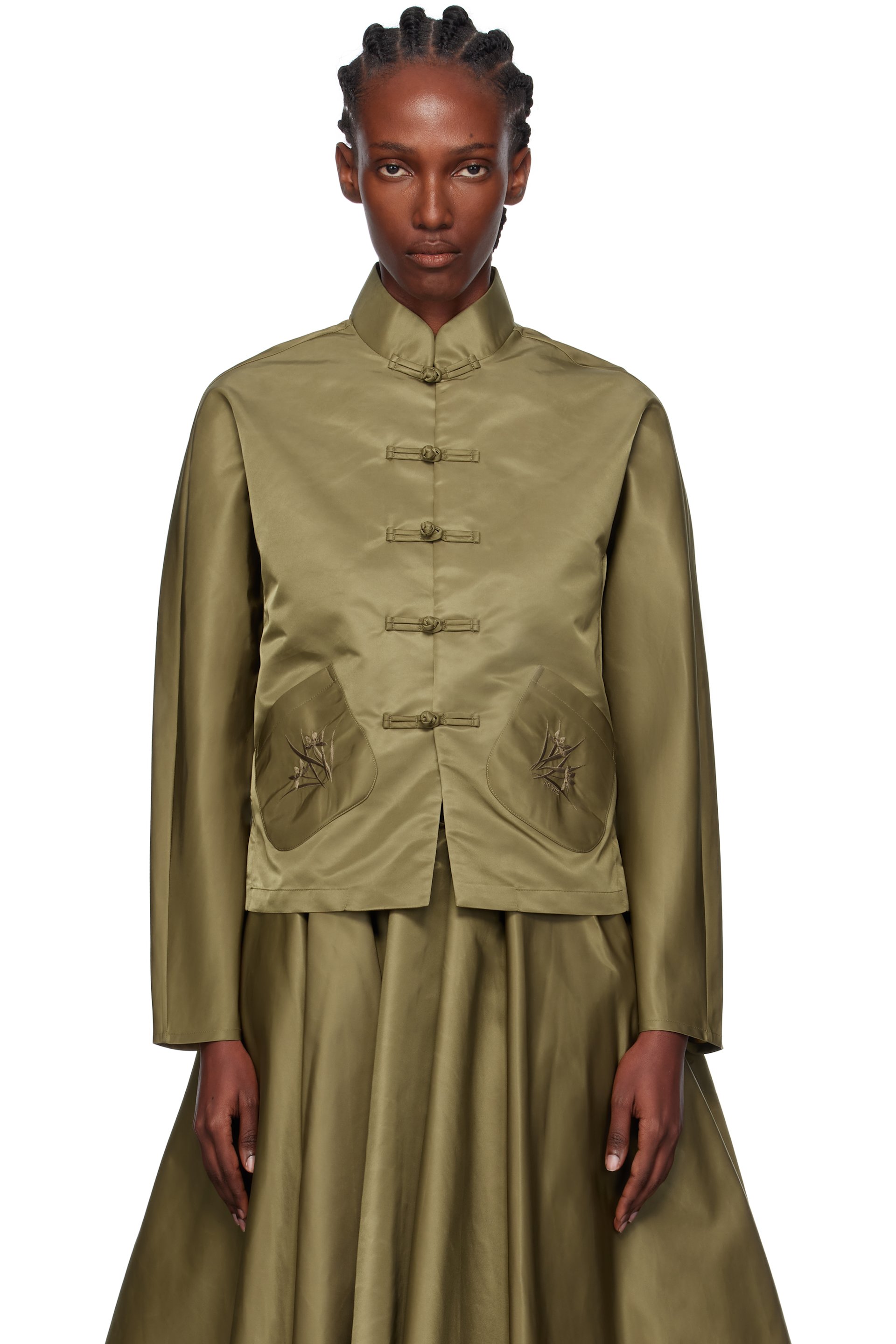 AO YES - Khaki Tang Shirt Jacket
