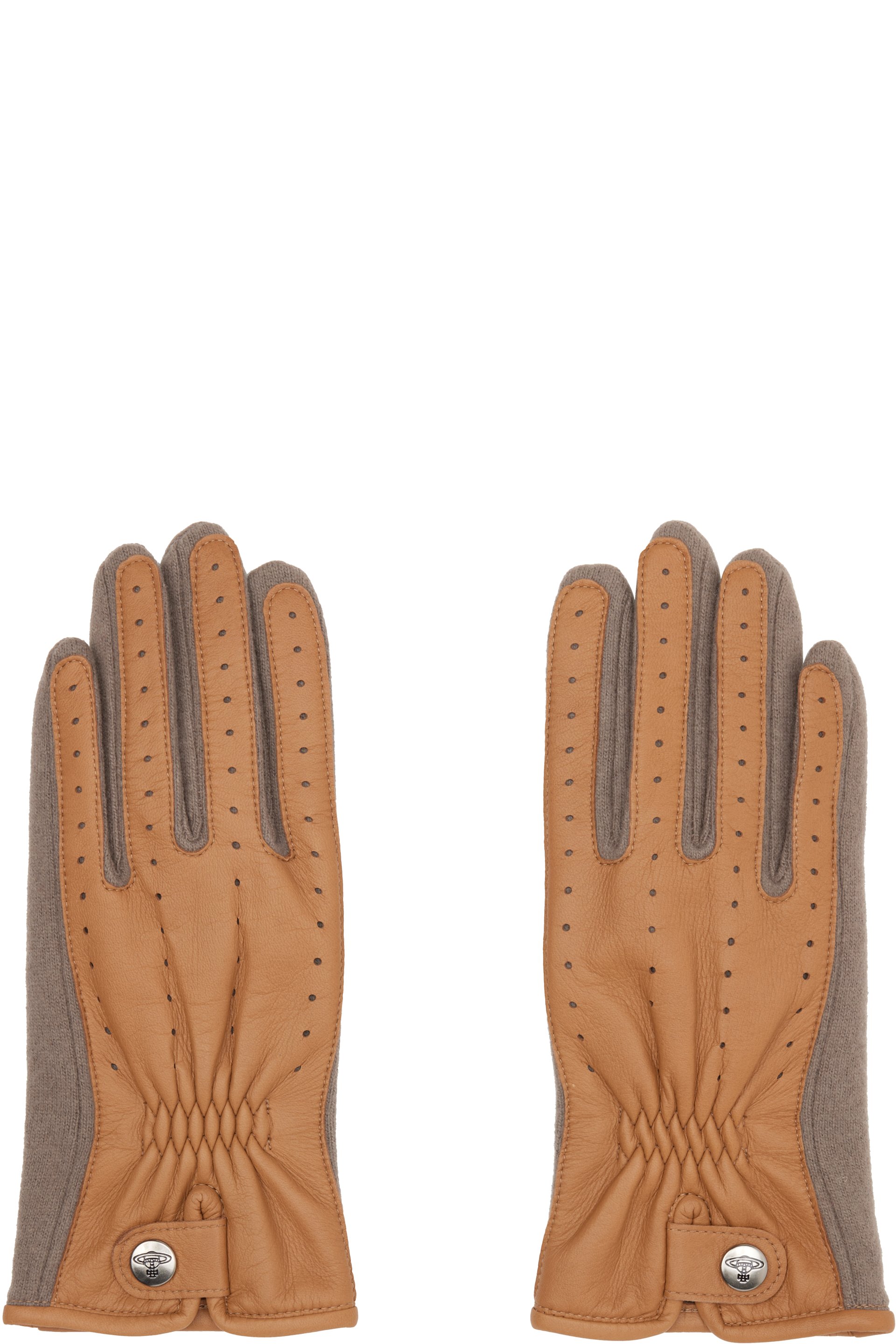 Vivienne Westwood - Beige & Gray Leather Sheep Gloves