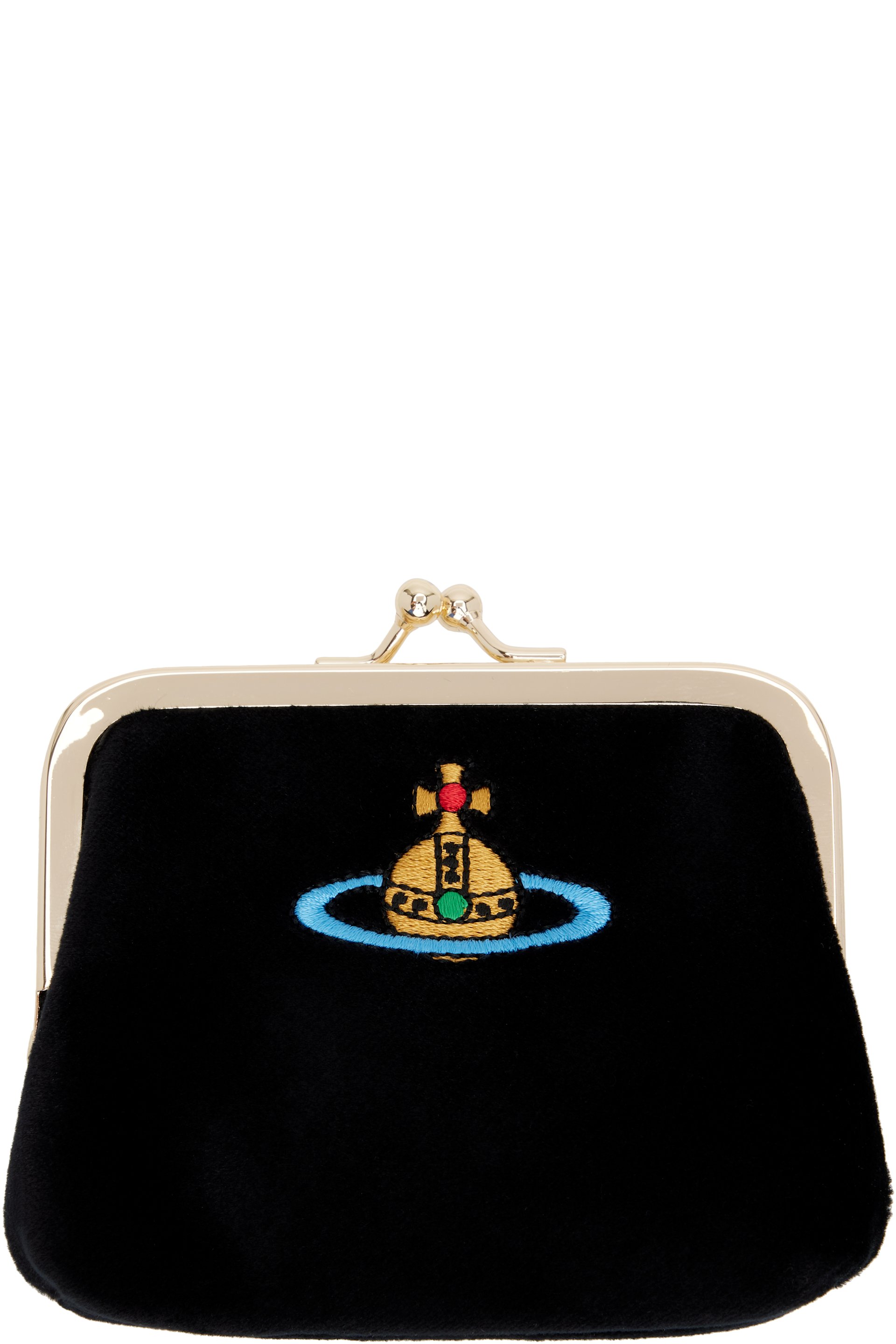 Vivienne Westwood - Pochette à monnaie noire à monture de bourse