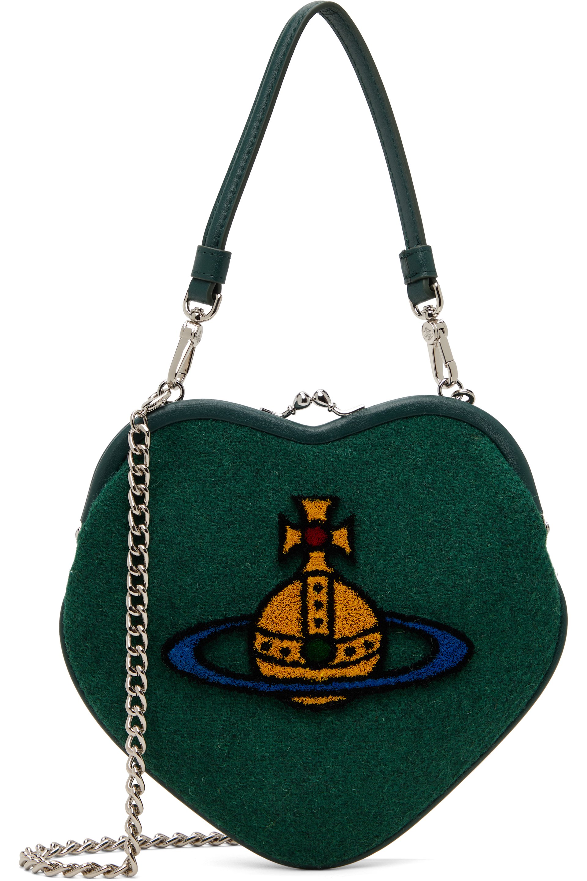 Vivienne Westwood - Sac en forme de cœur Belle vert à monture de bourse