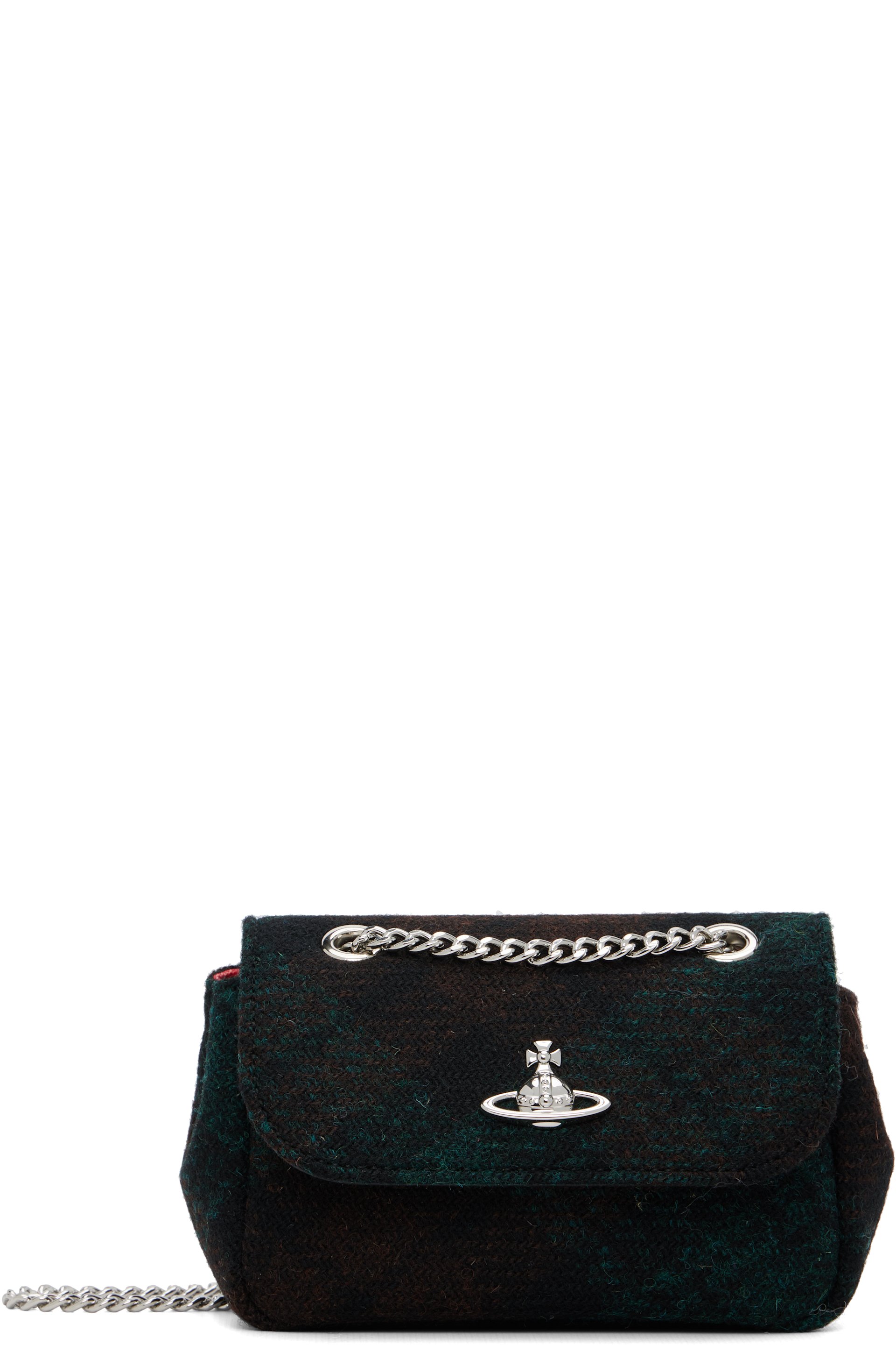 Vivienne Westwood - Petit sac à chaine vert à motif à carreaux