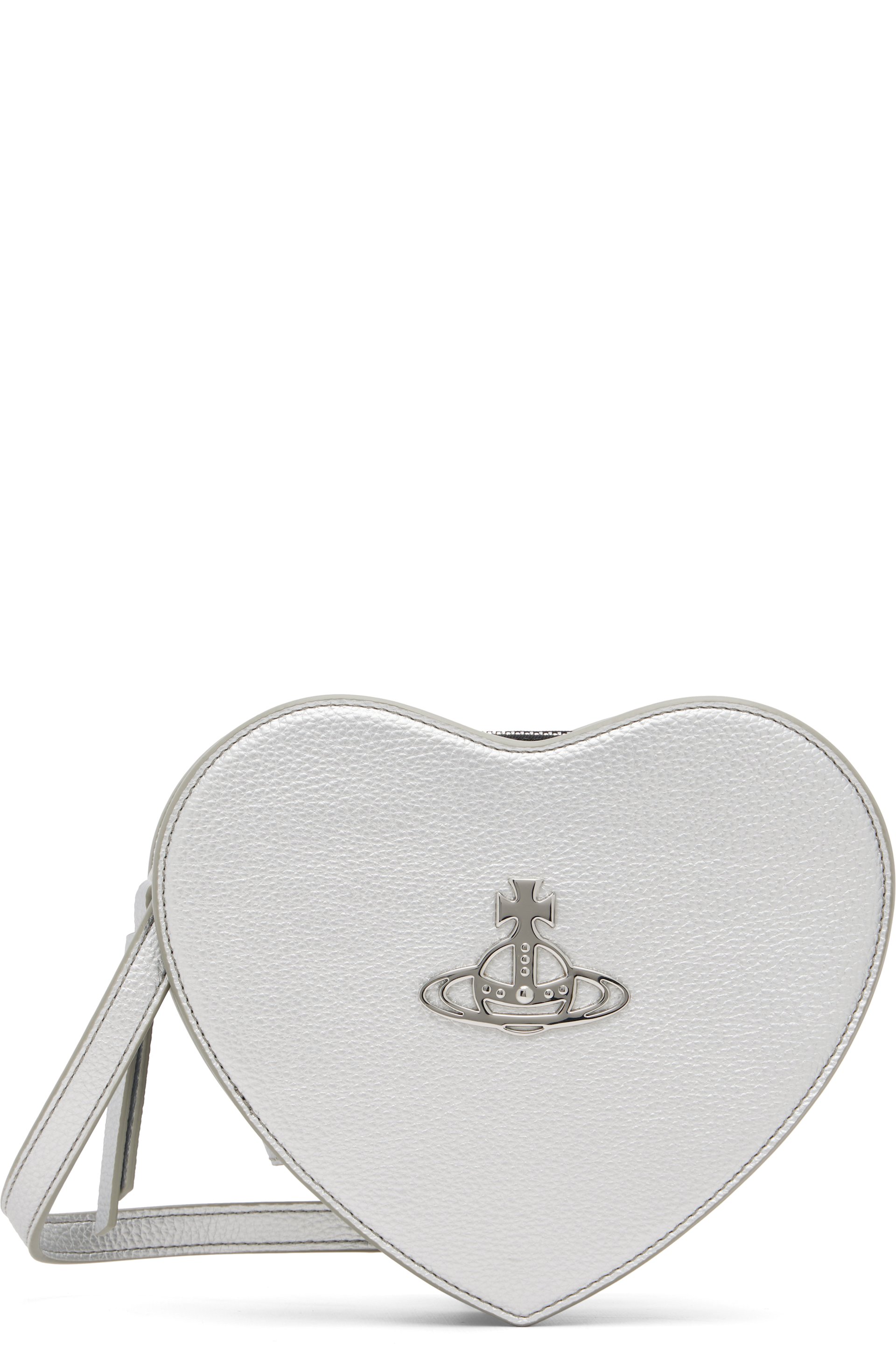 Vivienne Westwood - Sac en forme de cœur Louise argenté à bandoulière