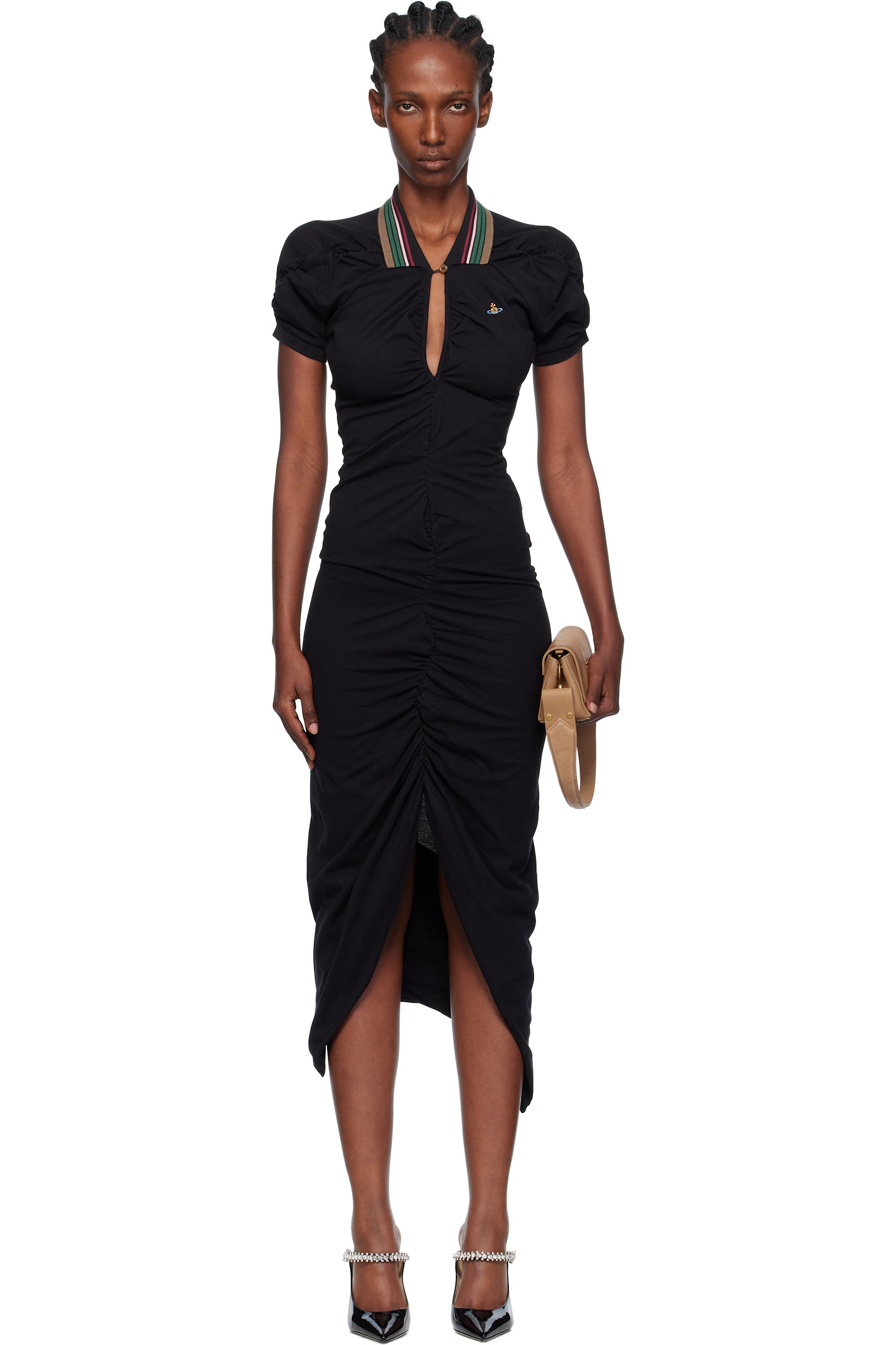 Vivienne Westwood - Robe midi noire à effet ruché