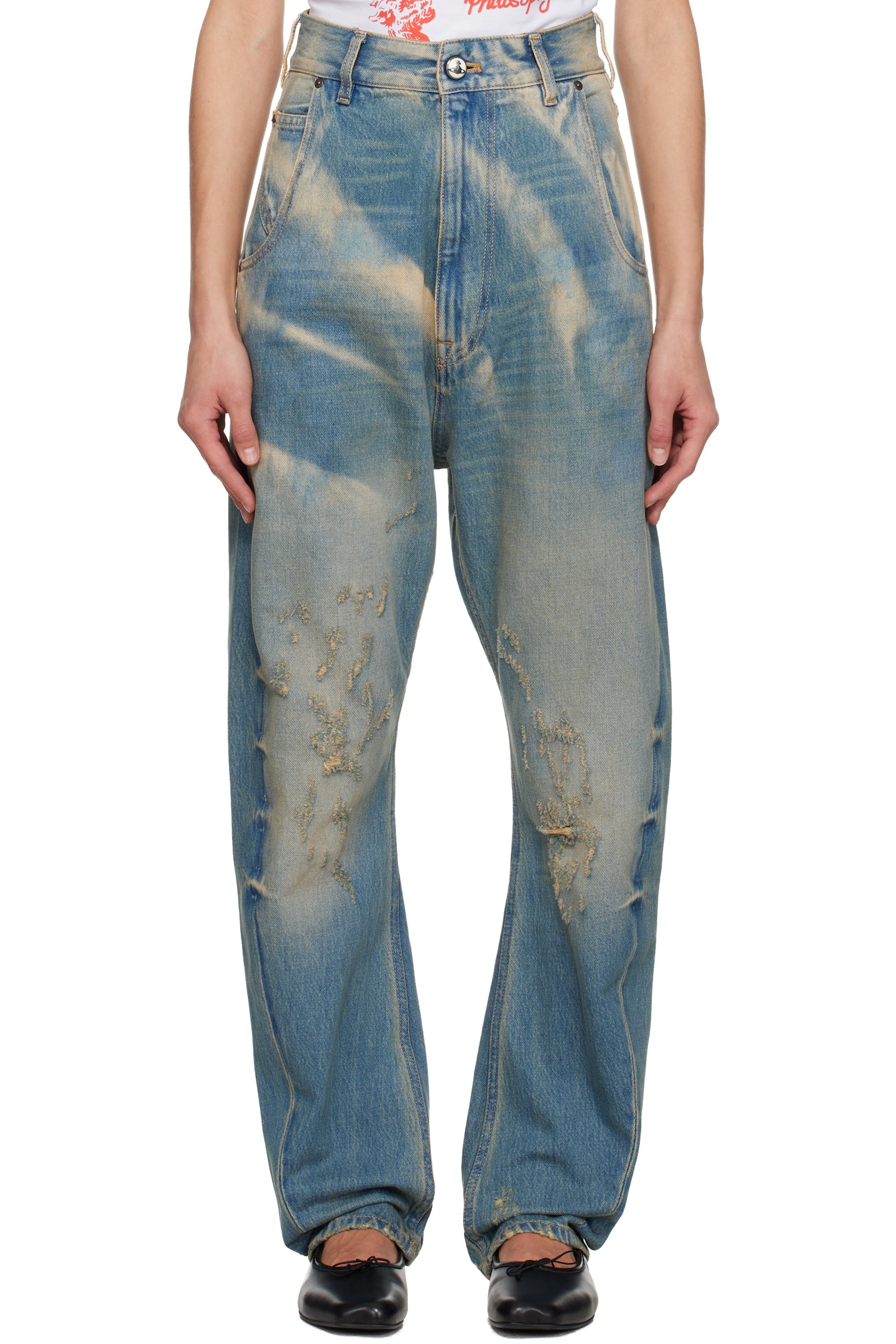 Vivienne Westwood - Jean bleu à boucle à l'arrière