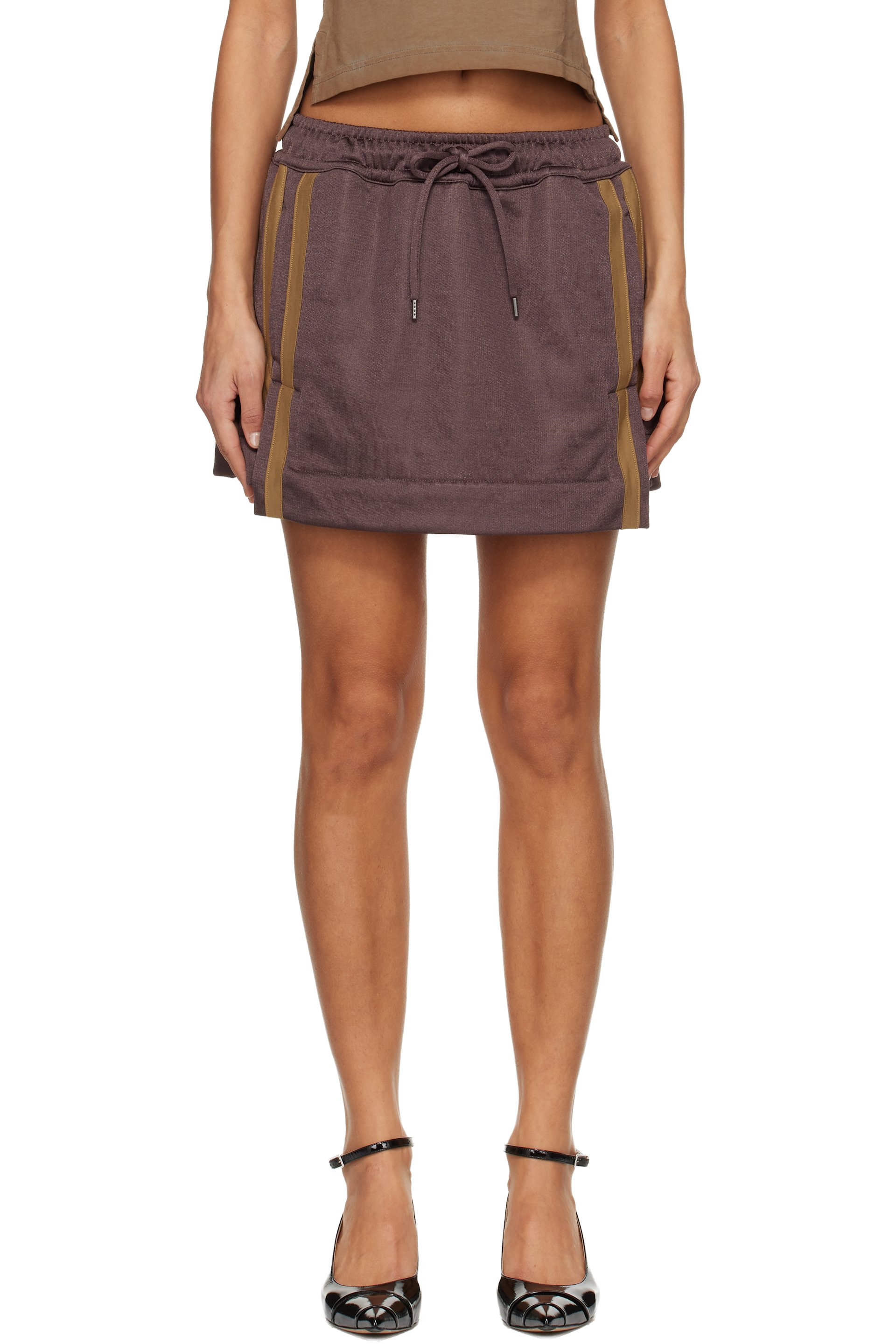 Vivienne Westwood - Minijupe Cheerleader brune à rayures