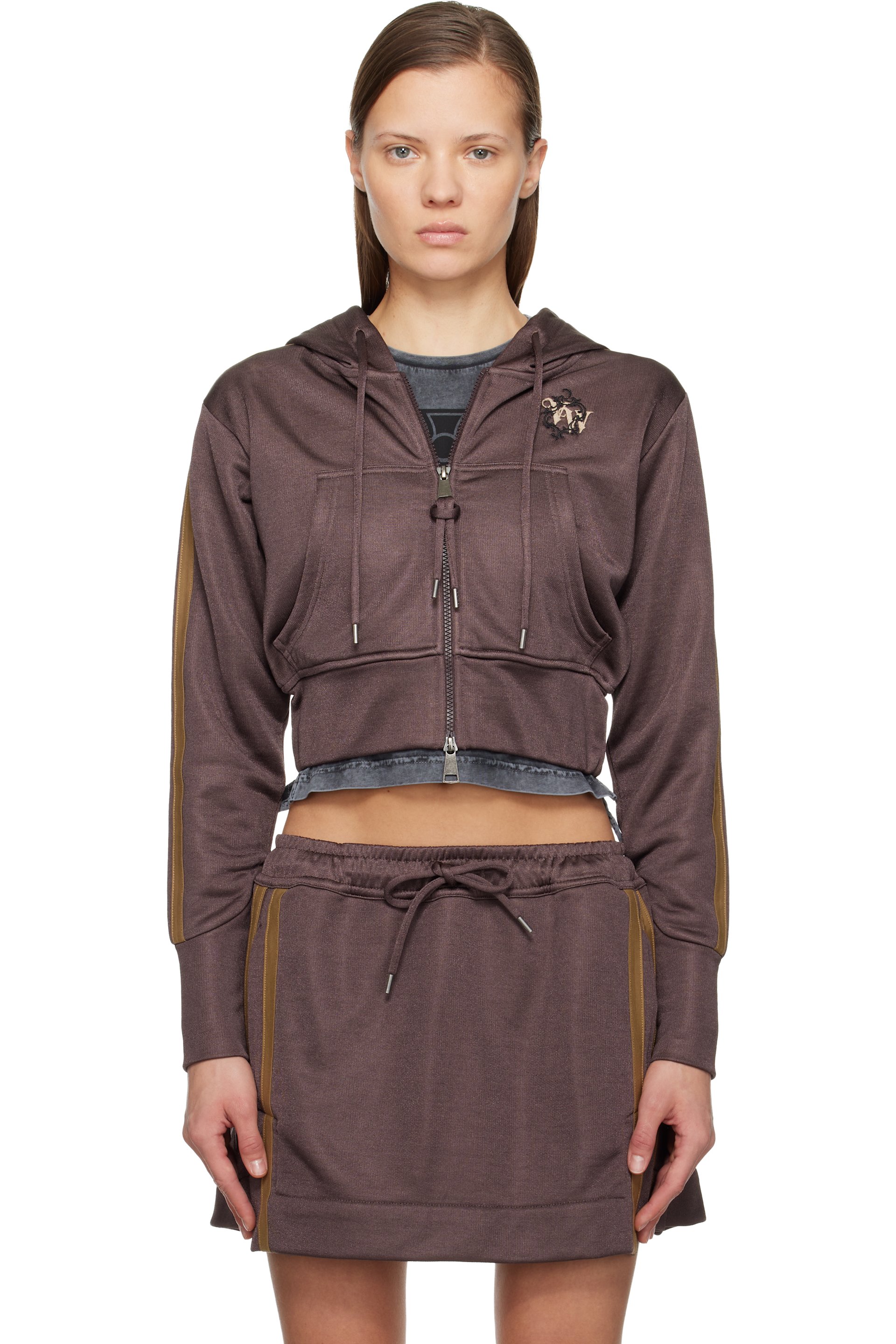 Vivienne Westwood - Pull à capuche Leo brun à rayures