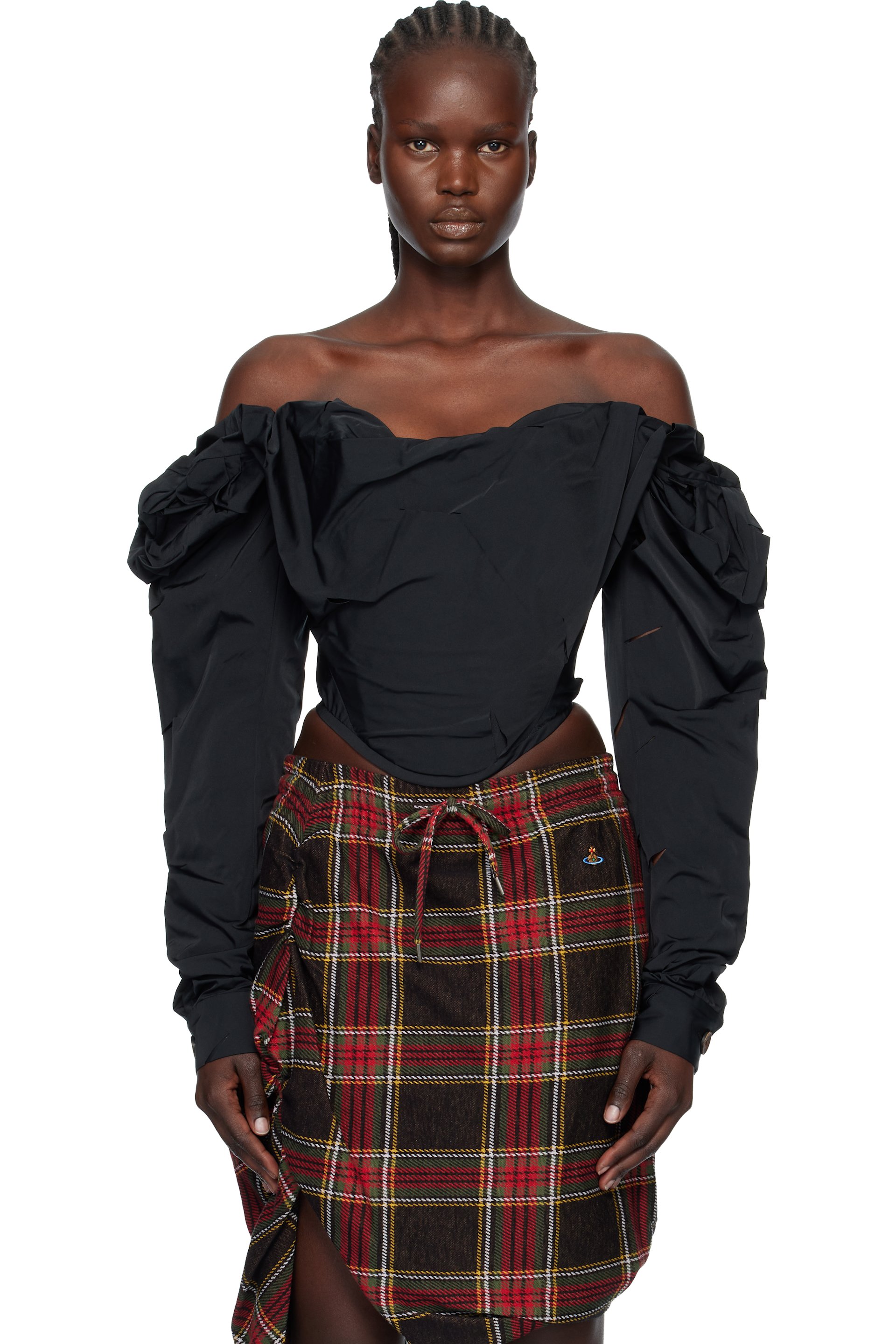 Vivienne Westwood - Haut de style corset à manches longues Sunday noir