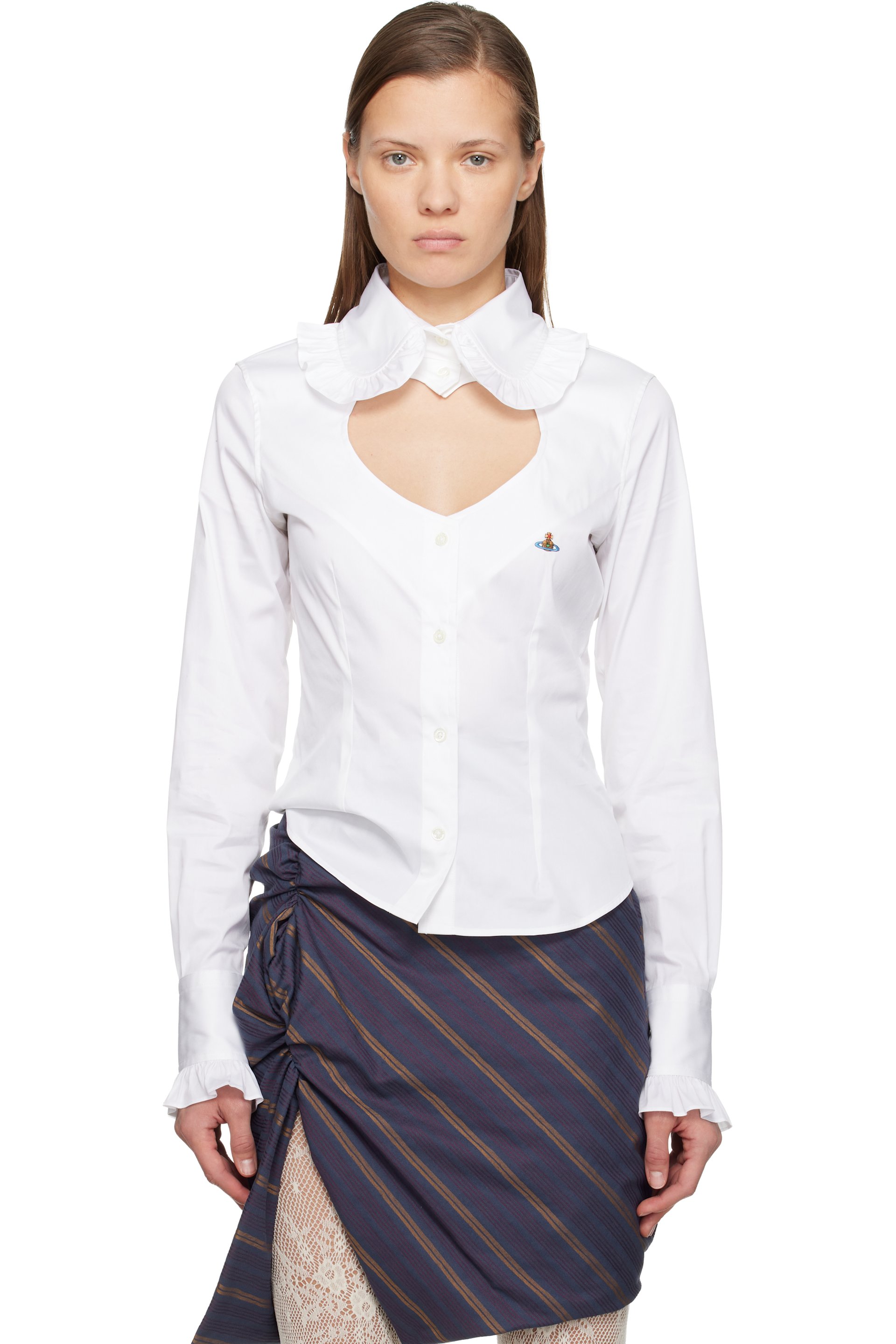 Vivienne Westwood - Chemise Toulouse blanche à volants